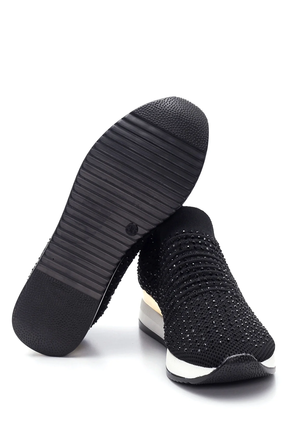 Kadın Siyah Taşlı Sneaker - Image 4