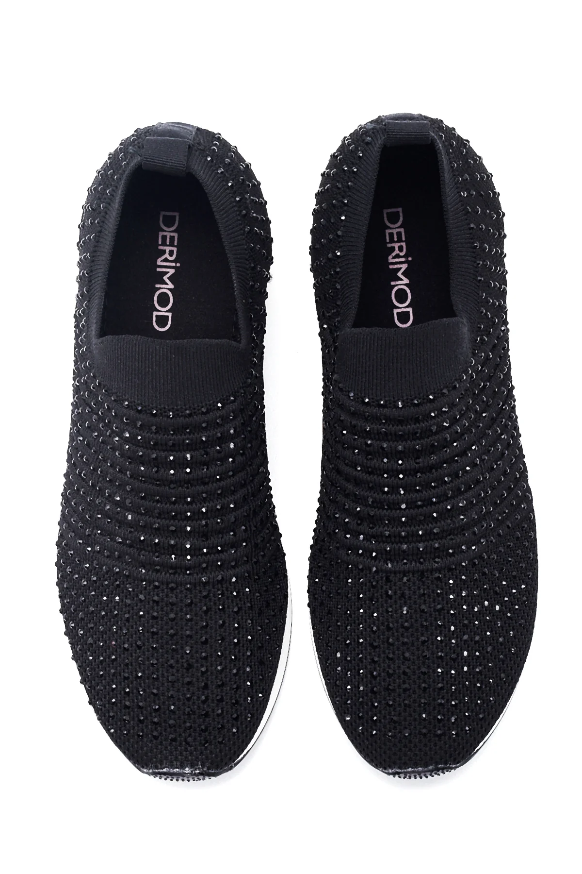 Kadın Siyah Taşlı Sneaker - Image 7