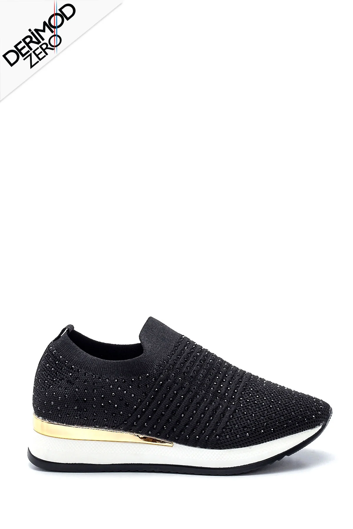 Kadın Siyah Taşlı Sneaker - Image 3