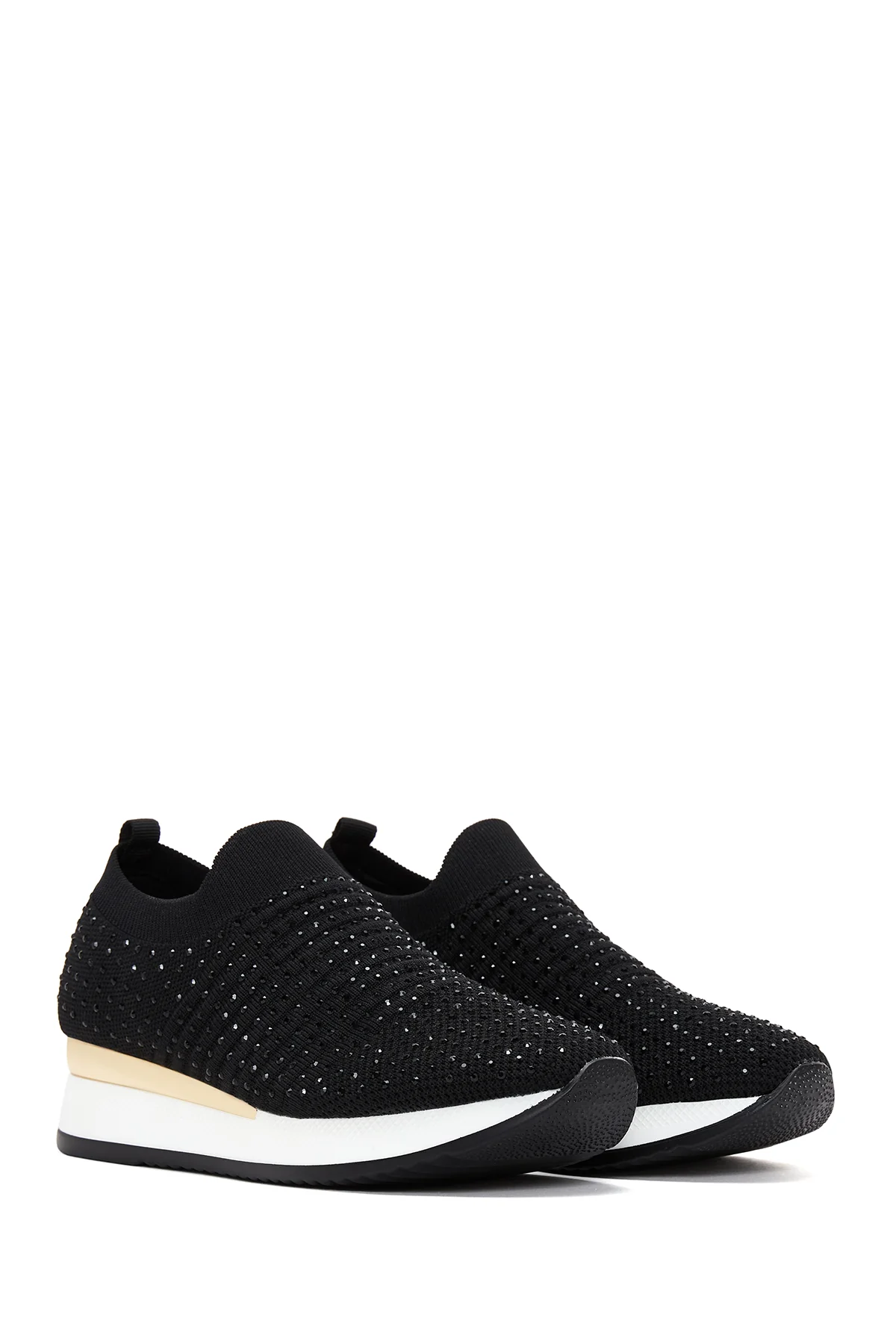 Kadın Siyah Taşlı Sneaker - Image 4