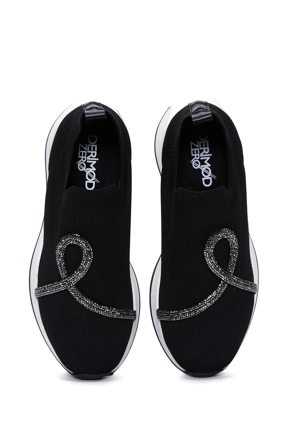 Kadın Siyah Taşlı Sneaker - Image 5