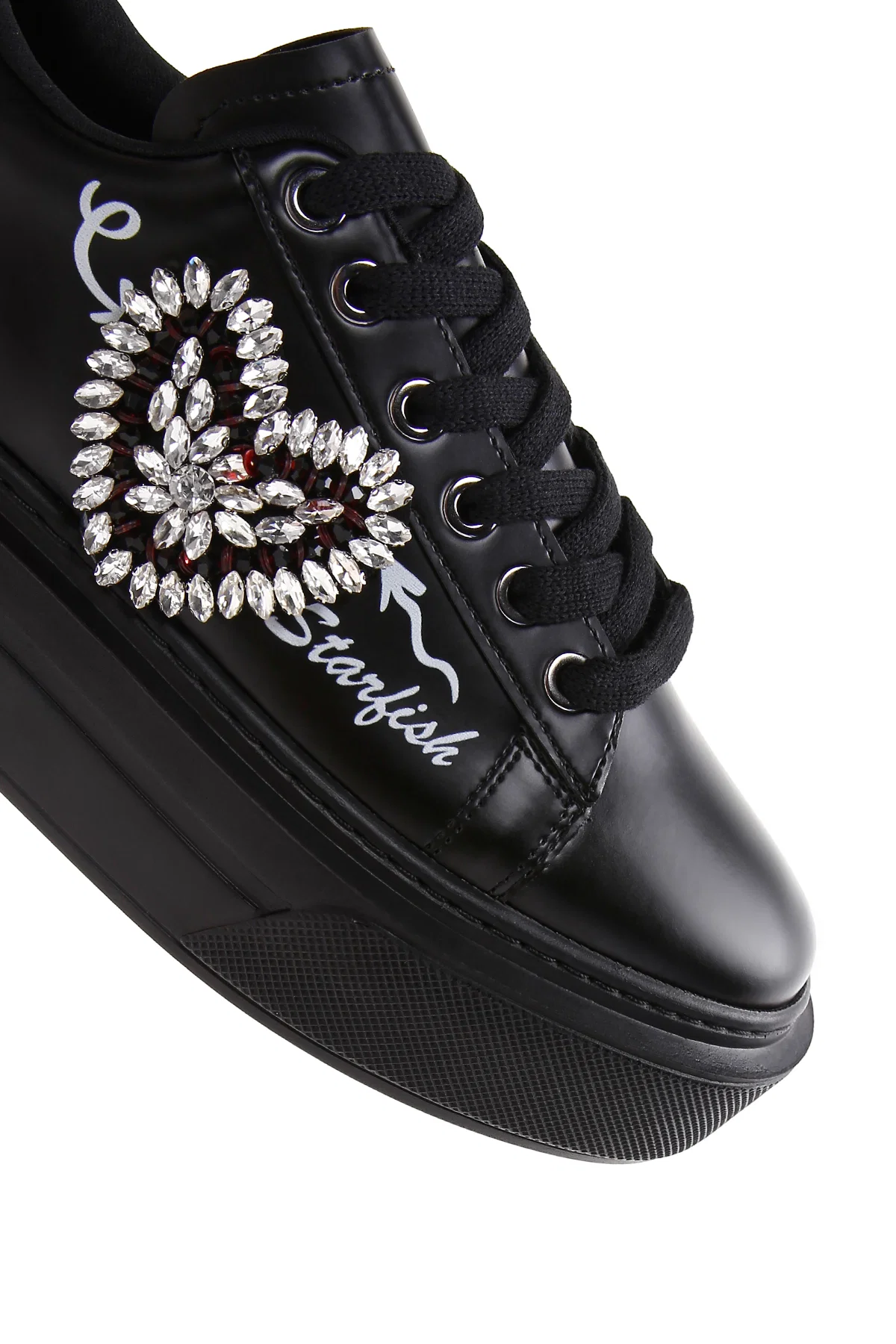 Kadın Siyah Taşlı Sneaker - Image 10