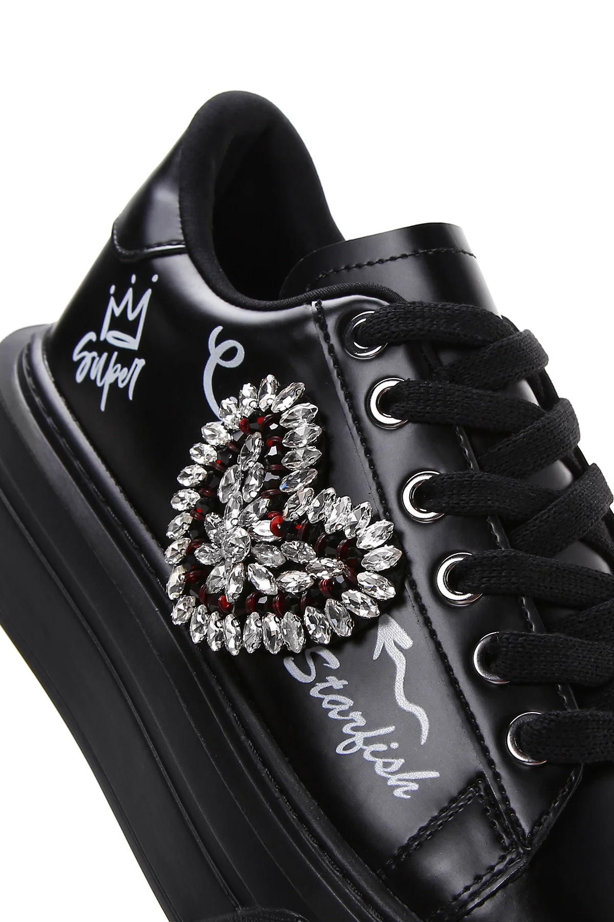 Kadın Siyah Taşlı Sneaker - Image 11