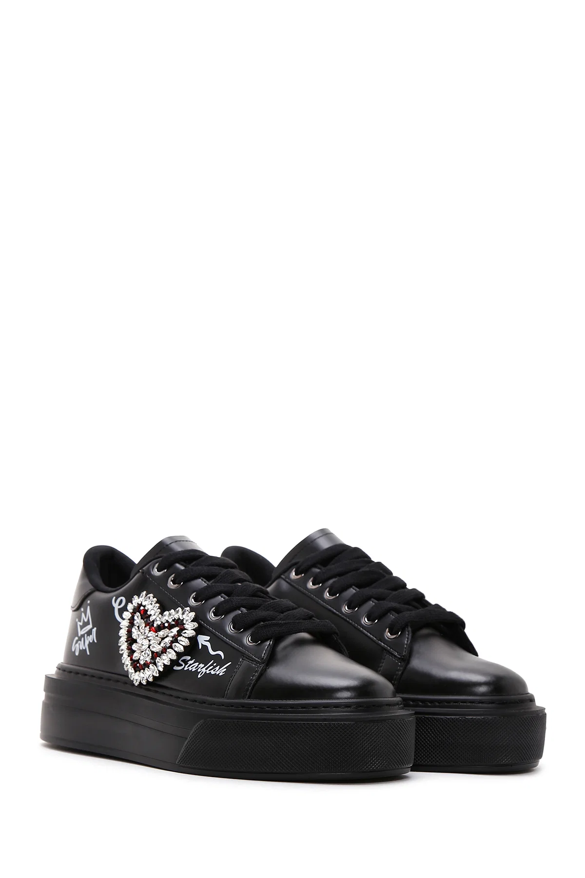 Kadın Siyah Taşlı Sneaker - Image 3