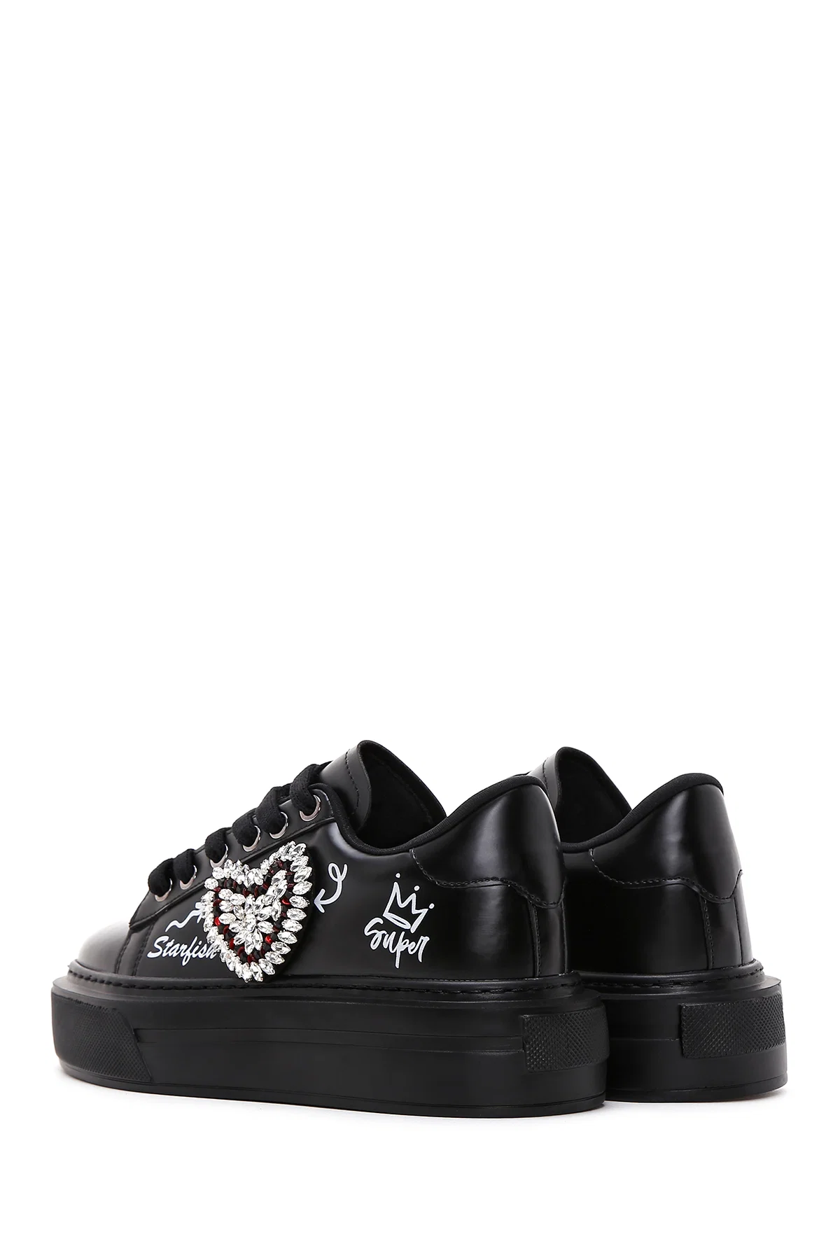 Kadın Siyah Taşlı Sneaker - Image 5