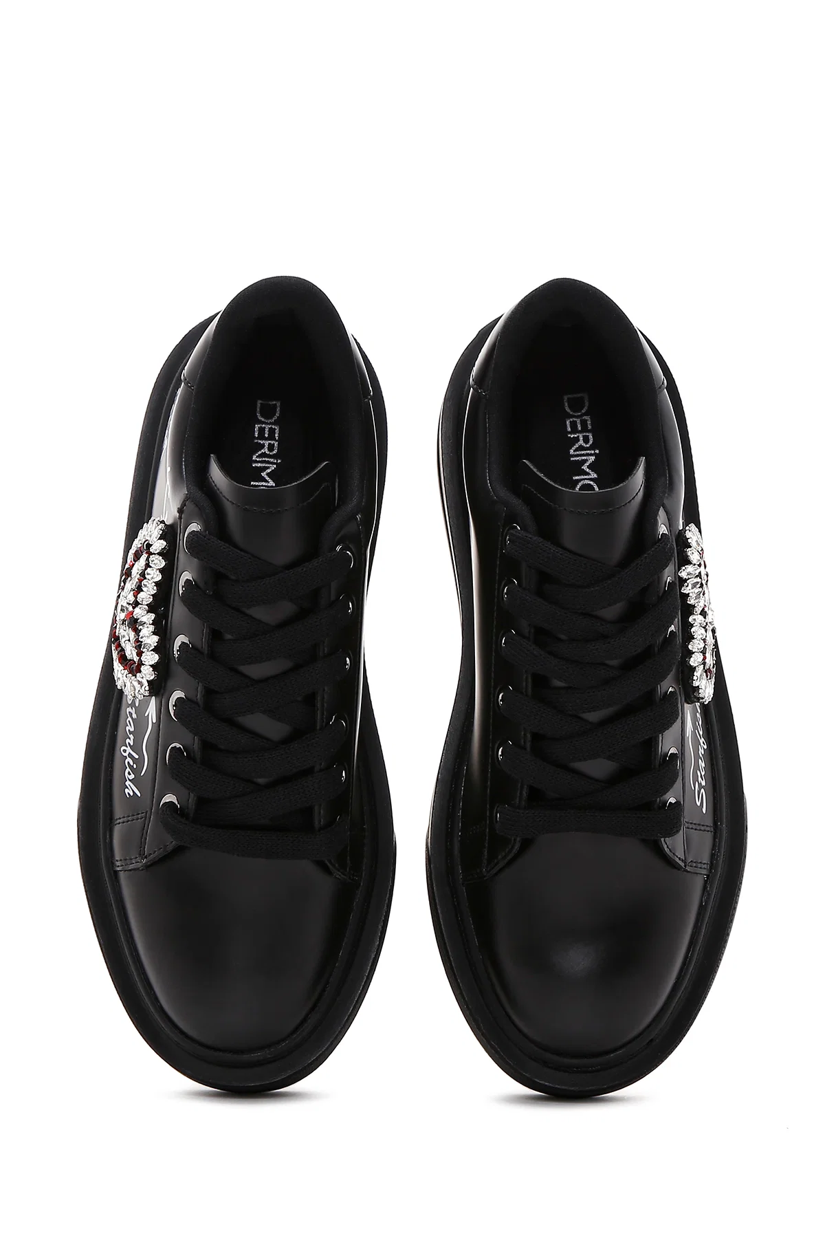 Kadın Siyah Taşlı Sneaker - Image 6