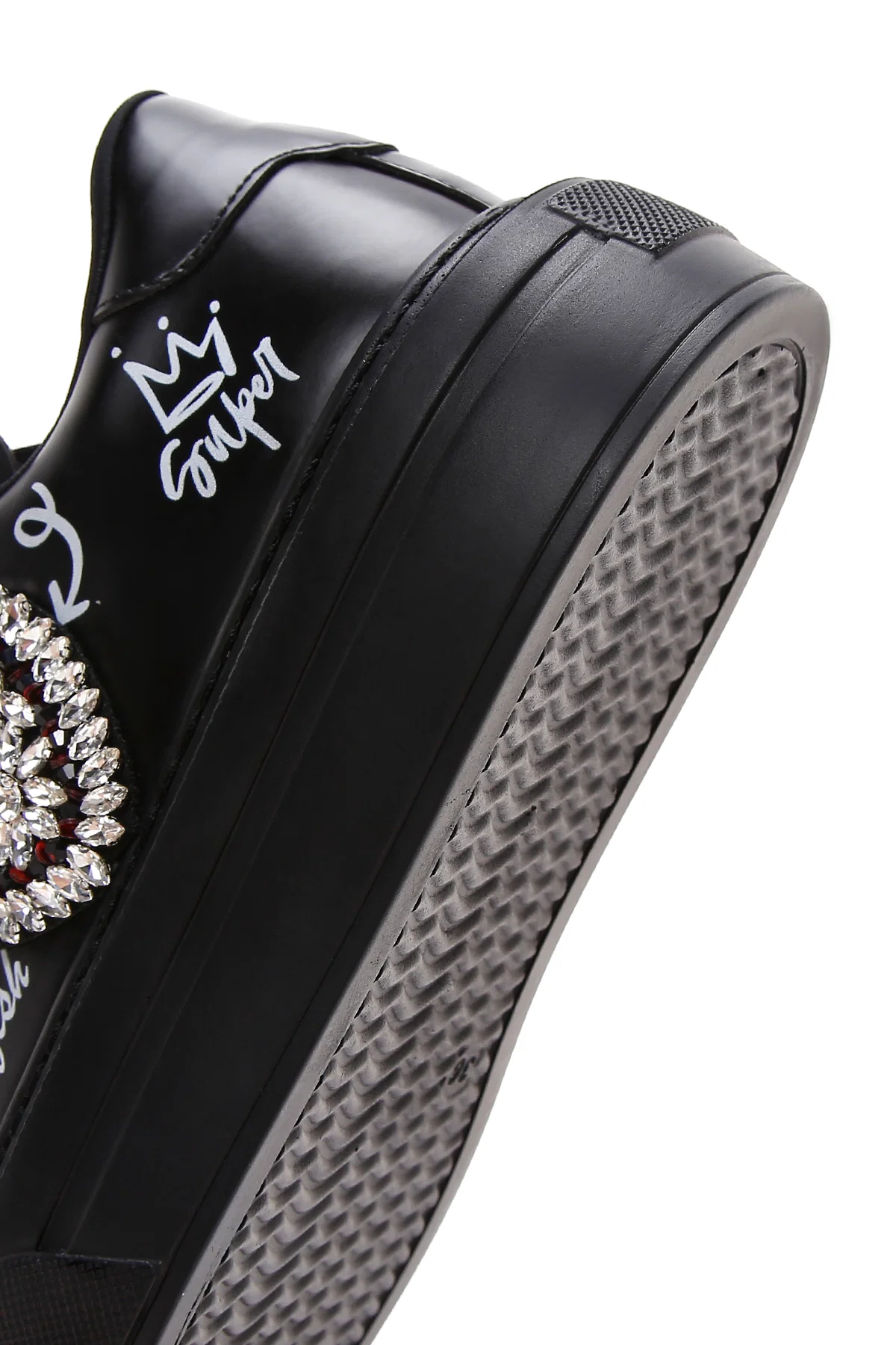Kadın Siyah Taşlı Sneaker - Image 8