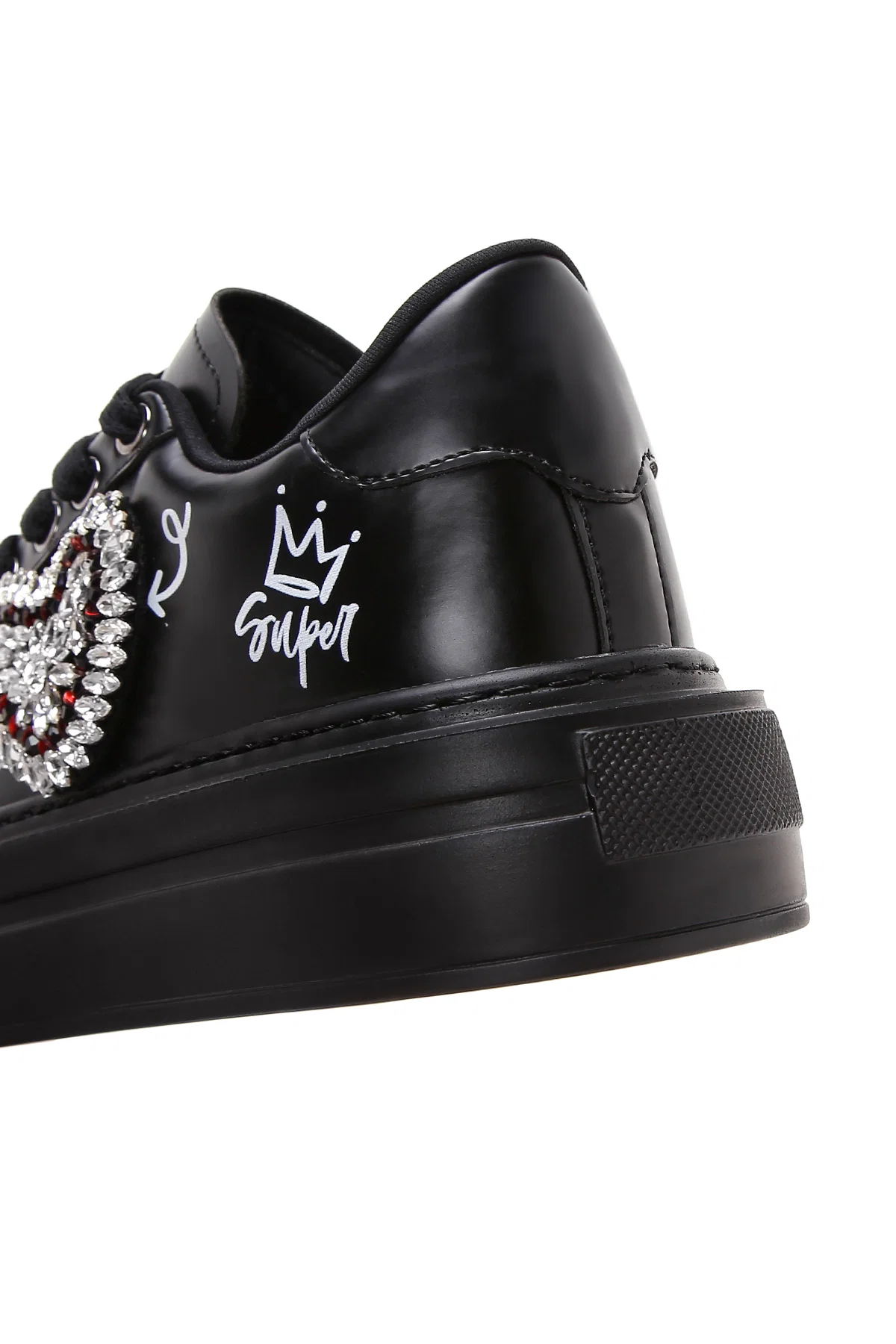 Kadın Siyah Taşlı Sneaker - Image 9