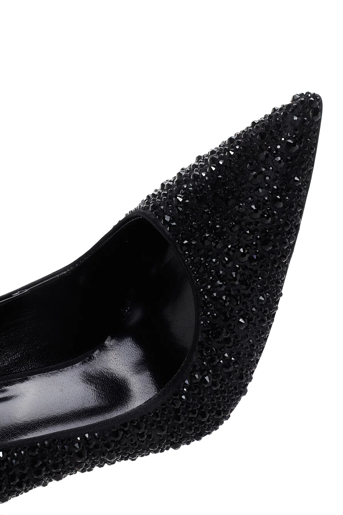 Kadın Siyah Taşlı Yüksek İnce Topuklu Deri Stiletto - Image 10