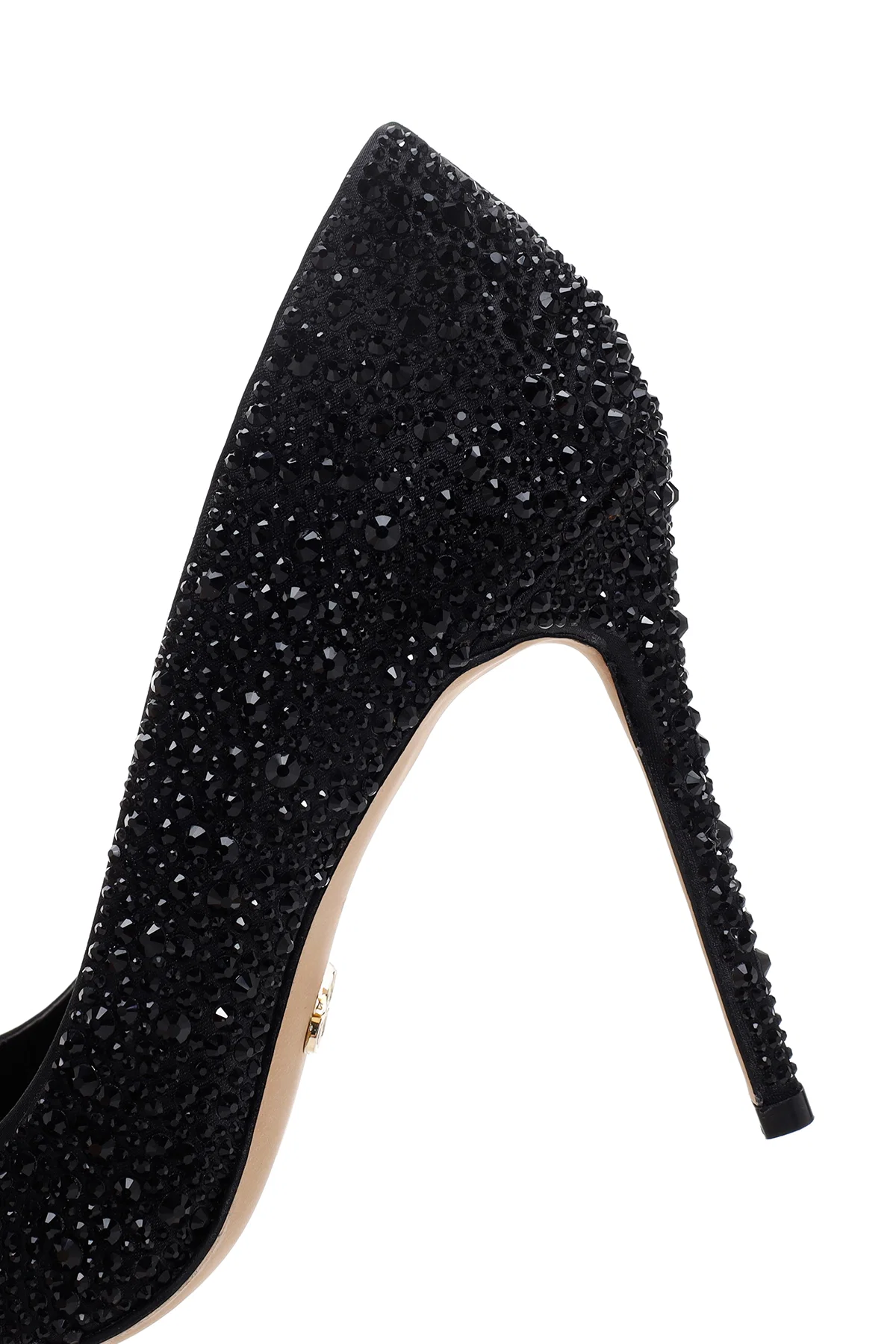 Kadın Siyah Taşlı Yüksek İnce Topuklu Deri Stiletto - Image 8
