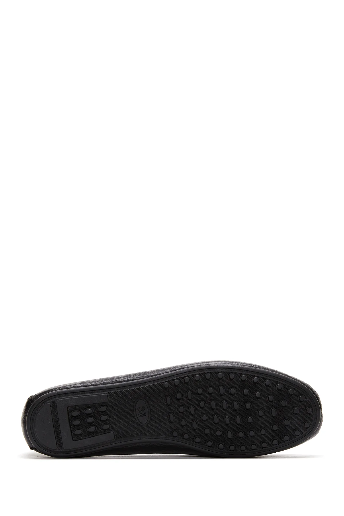Kadın Siyah Toka Detaylı Deri Casual Loafer - Image 4