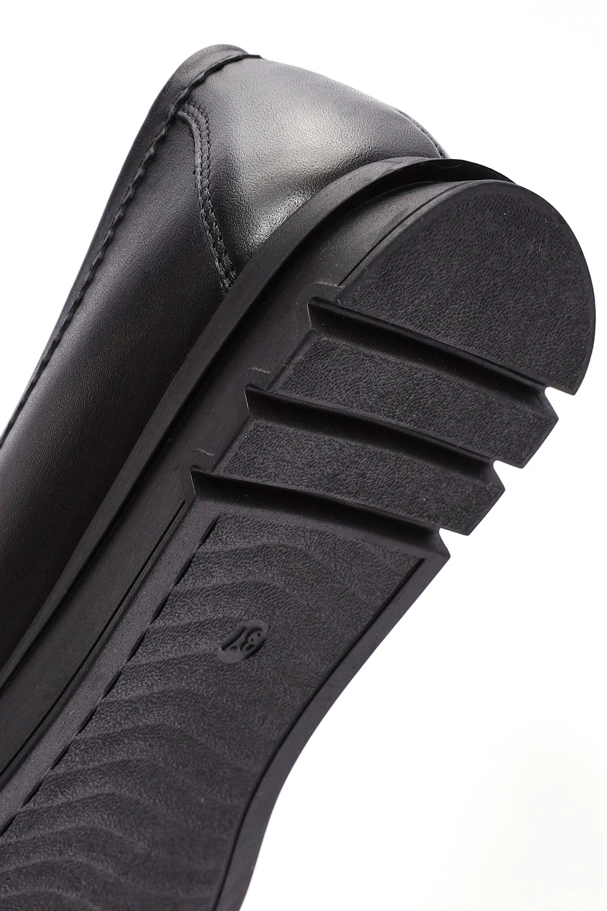 Kadın Siyah Toka Detaylı Deri Comfort Loafer - Image 8