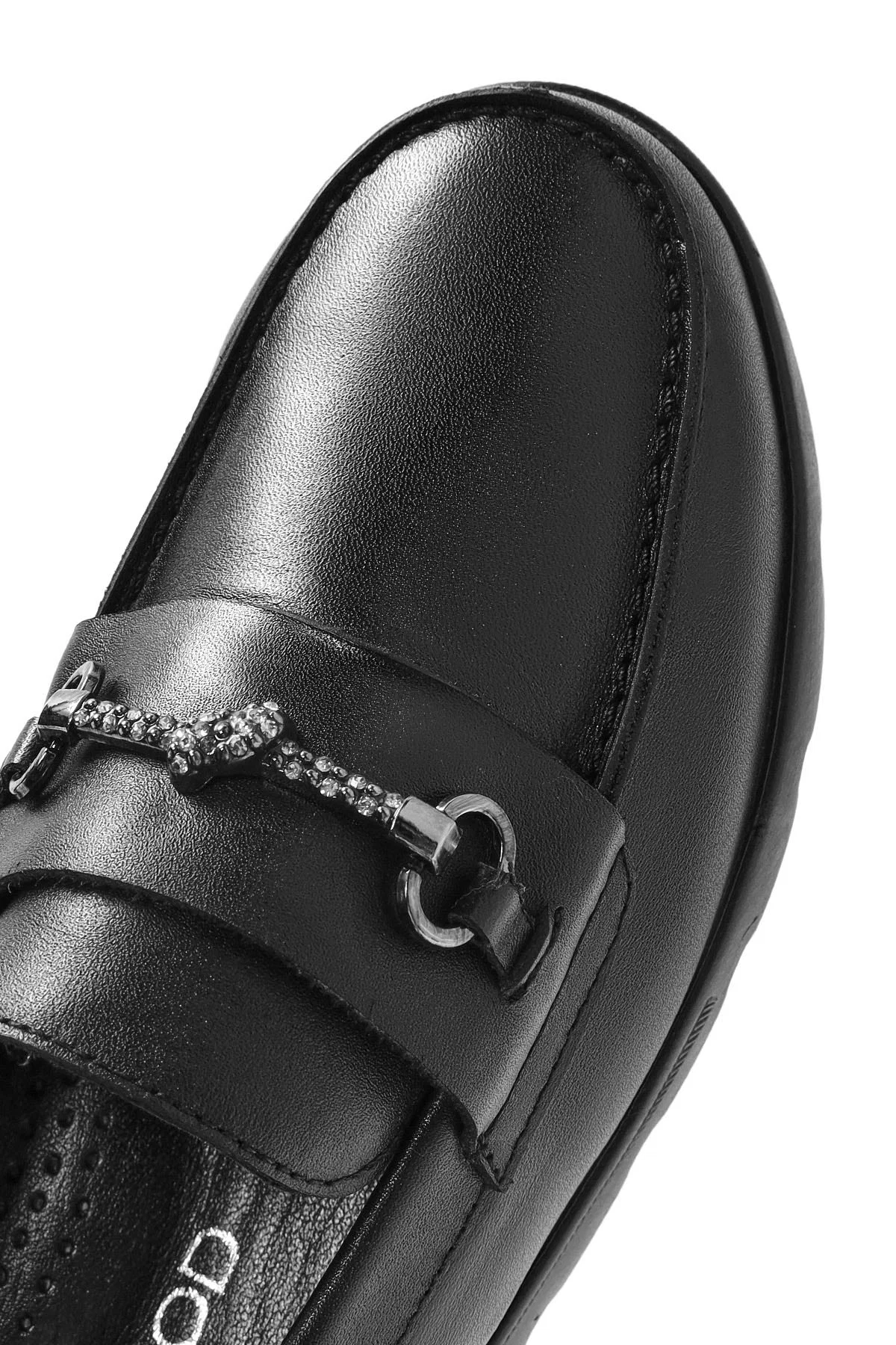 Kadın Siyah Toka Detaylı Deri Comfort Loafer - Image 9
