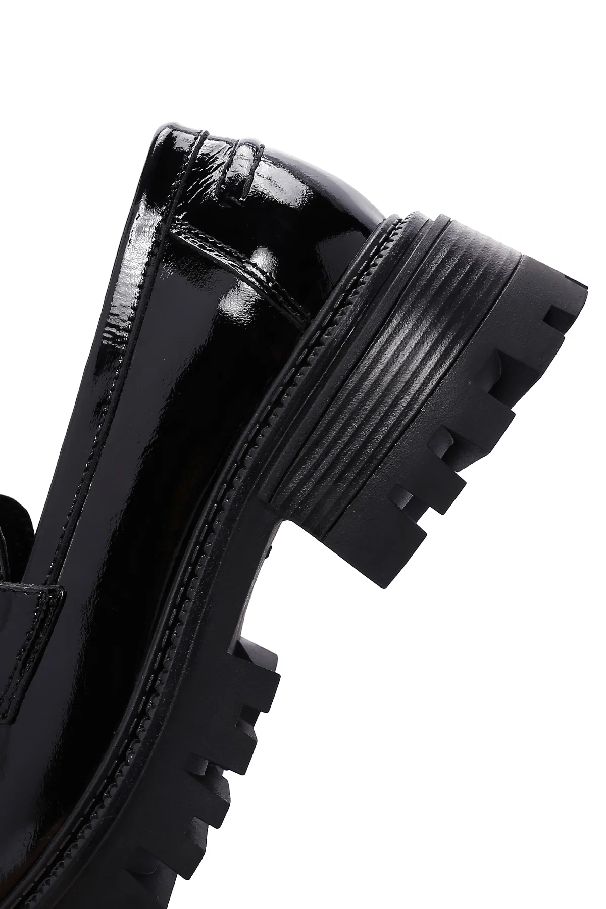 Kadın Siyah Toka Detaylı Deri Maskülen Loafer - Image 7