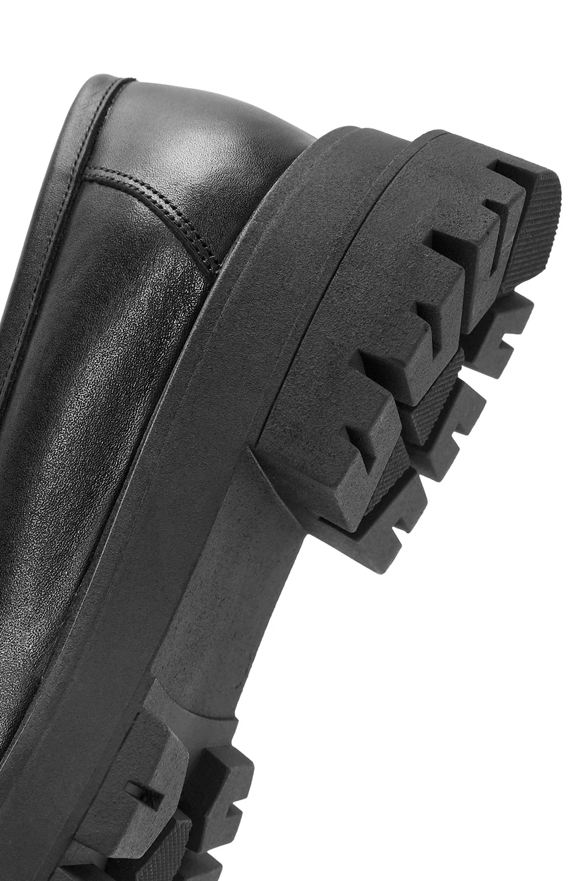 Kadın Siyah Toka Detaylı Deri Maskülen Loafer - Image 8