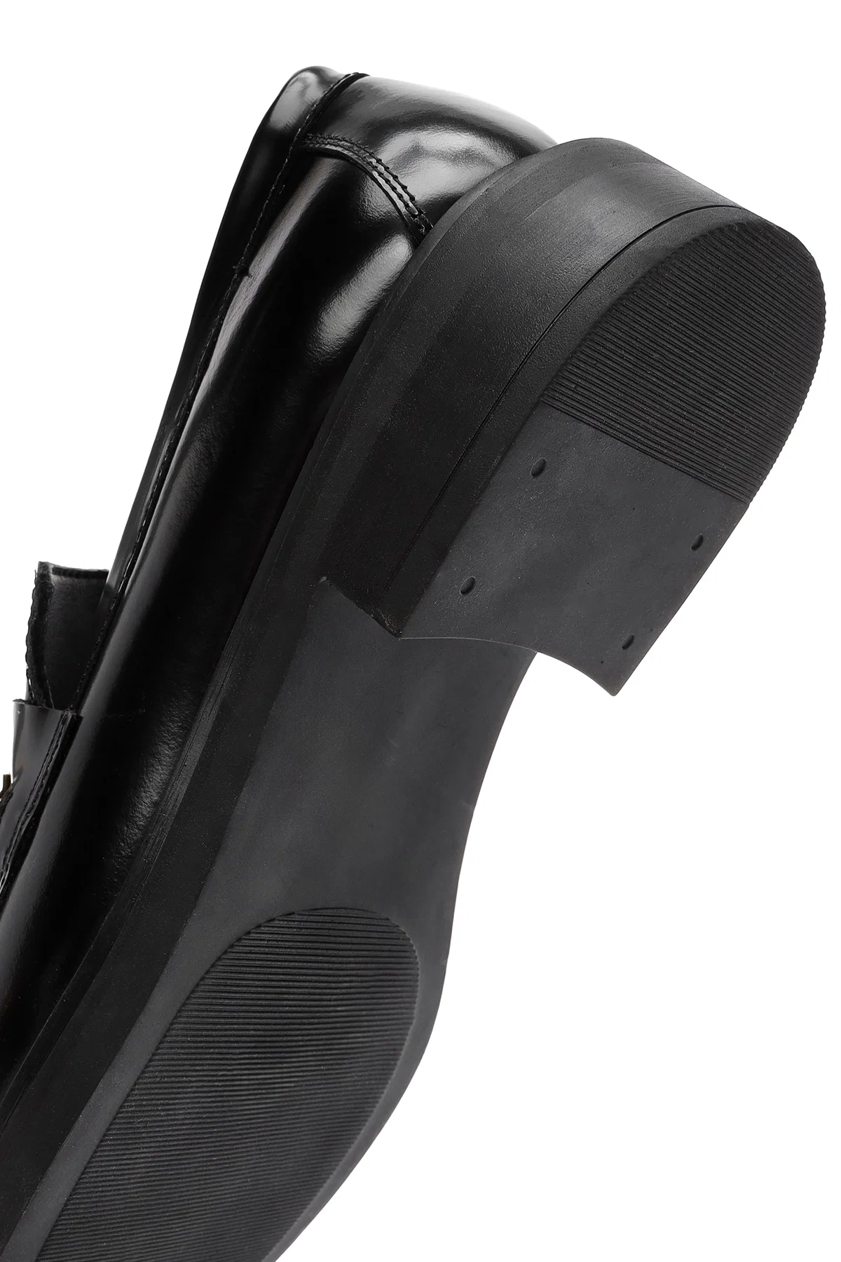 Kadın Siyah Toka Detaylı Deri Maskülen Loafer - Image 8