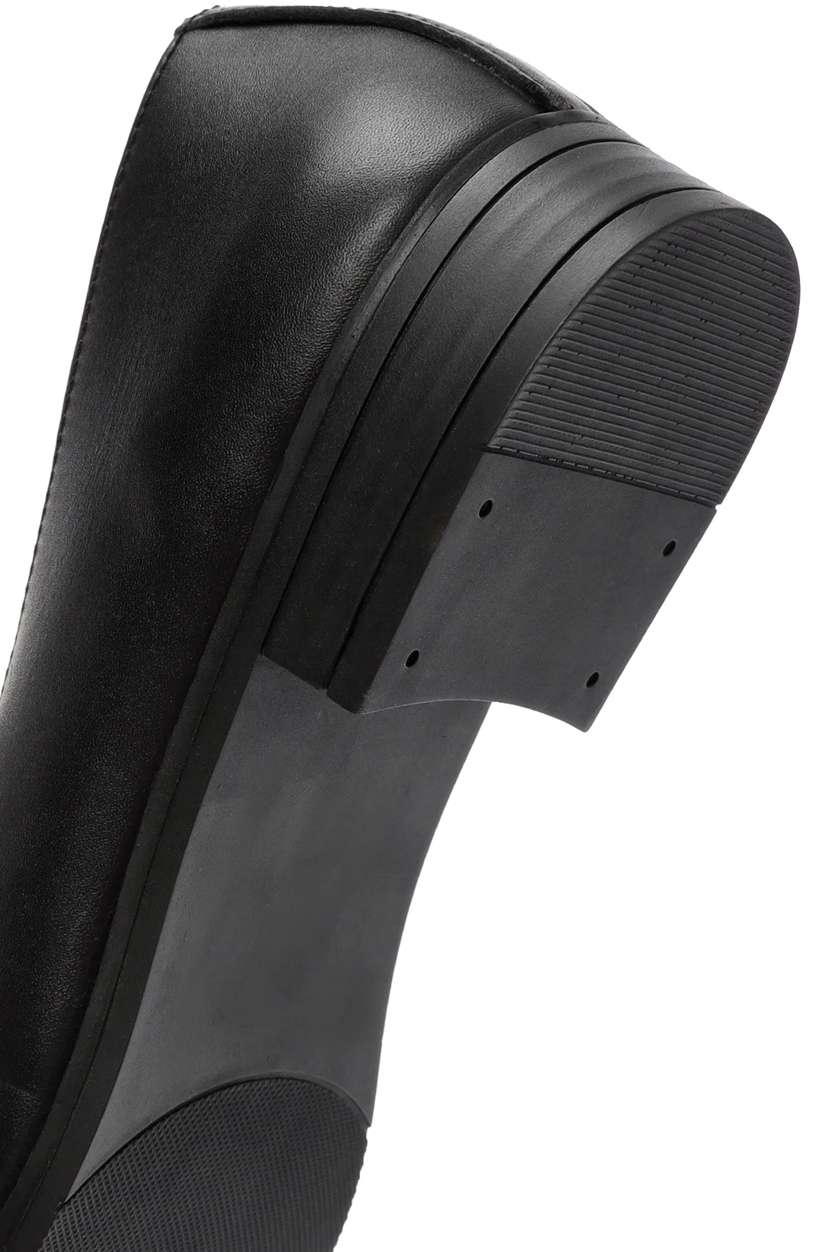 Kadın Siyah Toka Detaylı Deri Maskülen Loafer - Image 8
