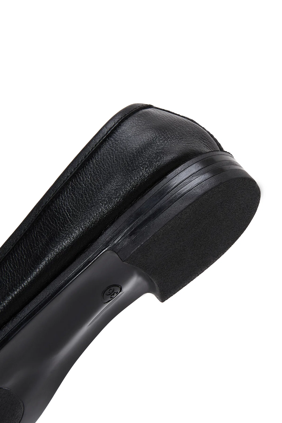Kadın Siyah Toka Detaylı Deri Maskülen Loafer - Image 7