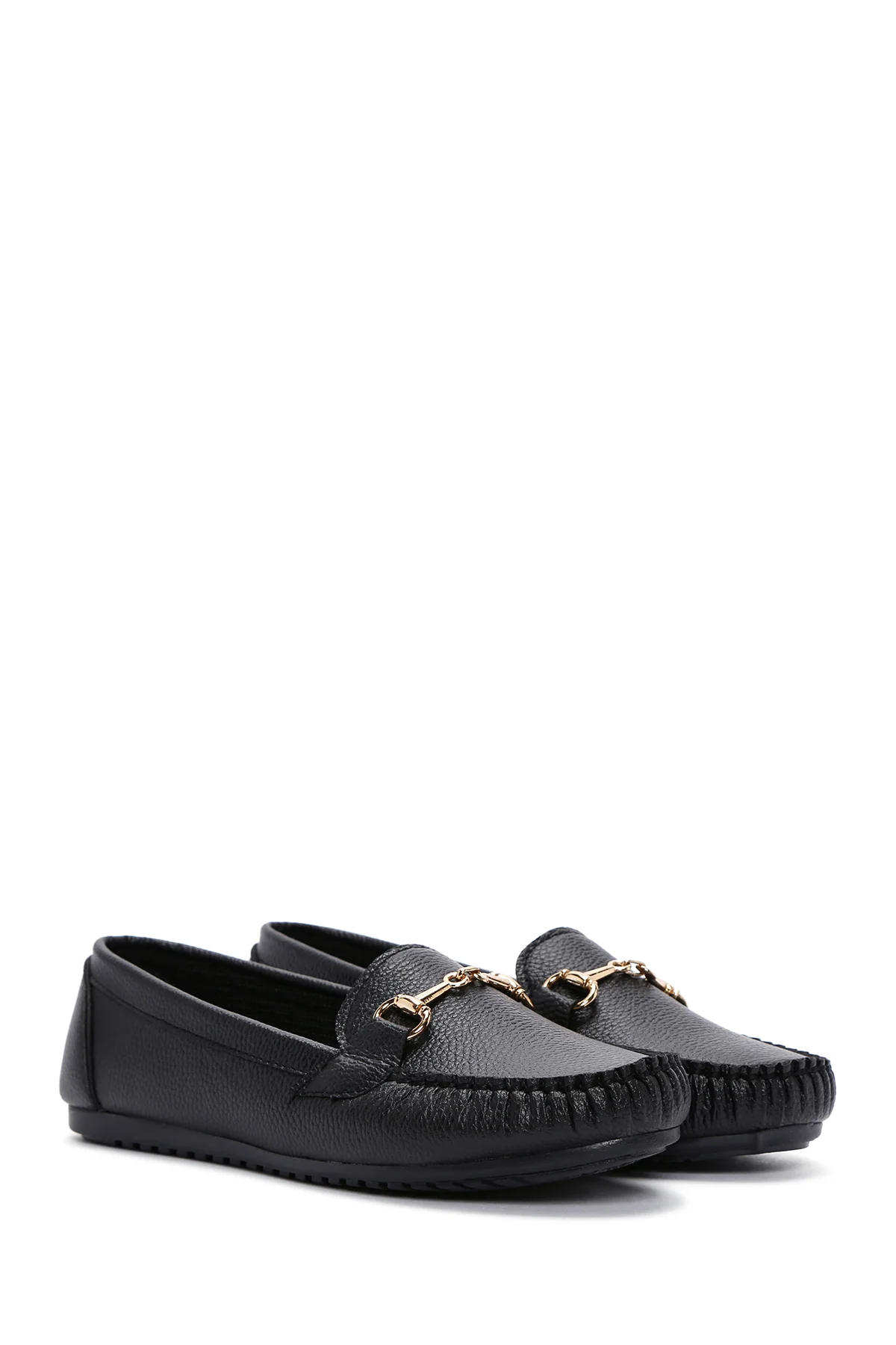 Kadın Siyah Toka Detaylı Loafer - Image 3