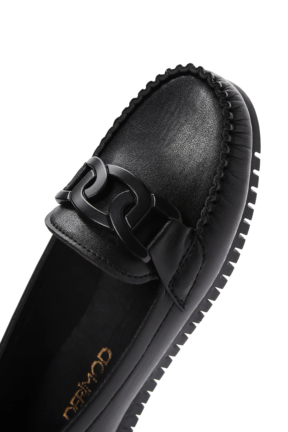 Kadın Siyah Toka Detaylı Loafer - Image 9