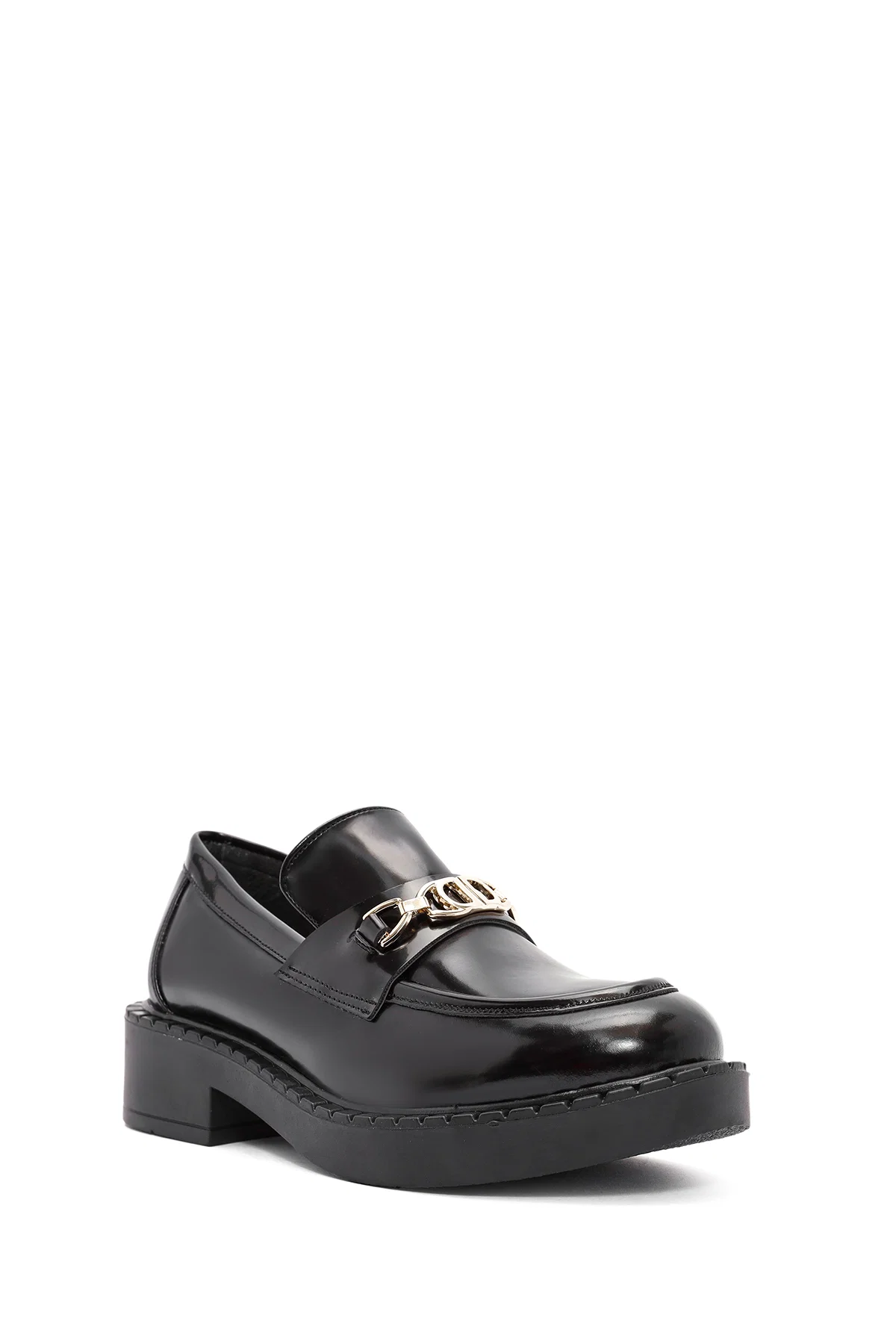 Kadın Siyah Toka Detaylı Maskülen Loafer - Image 6