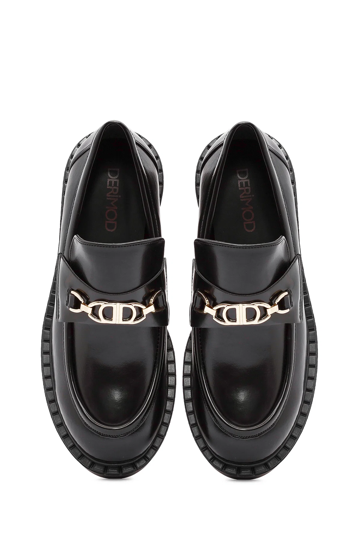 Kadın Siyah Toka Detaylı Maskülen Loafer - Image 7