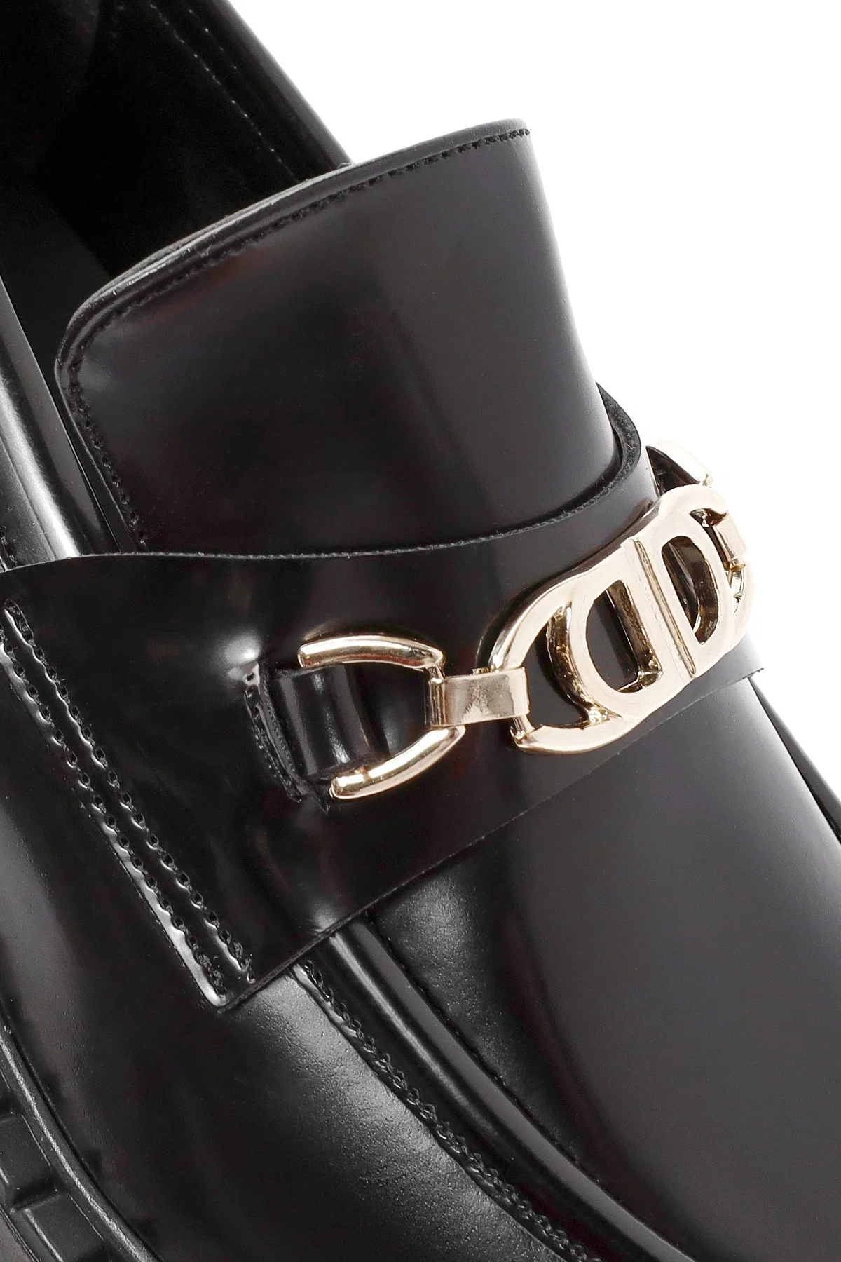 Kadın Siyah Toka Detaylı Maskülen Loafer - Image 9