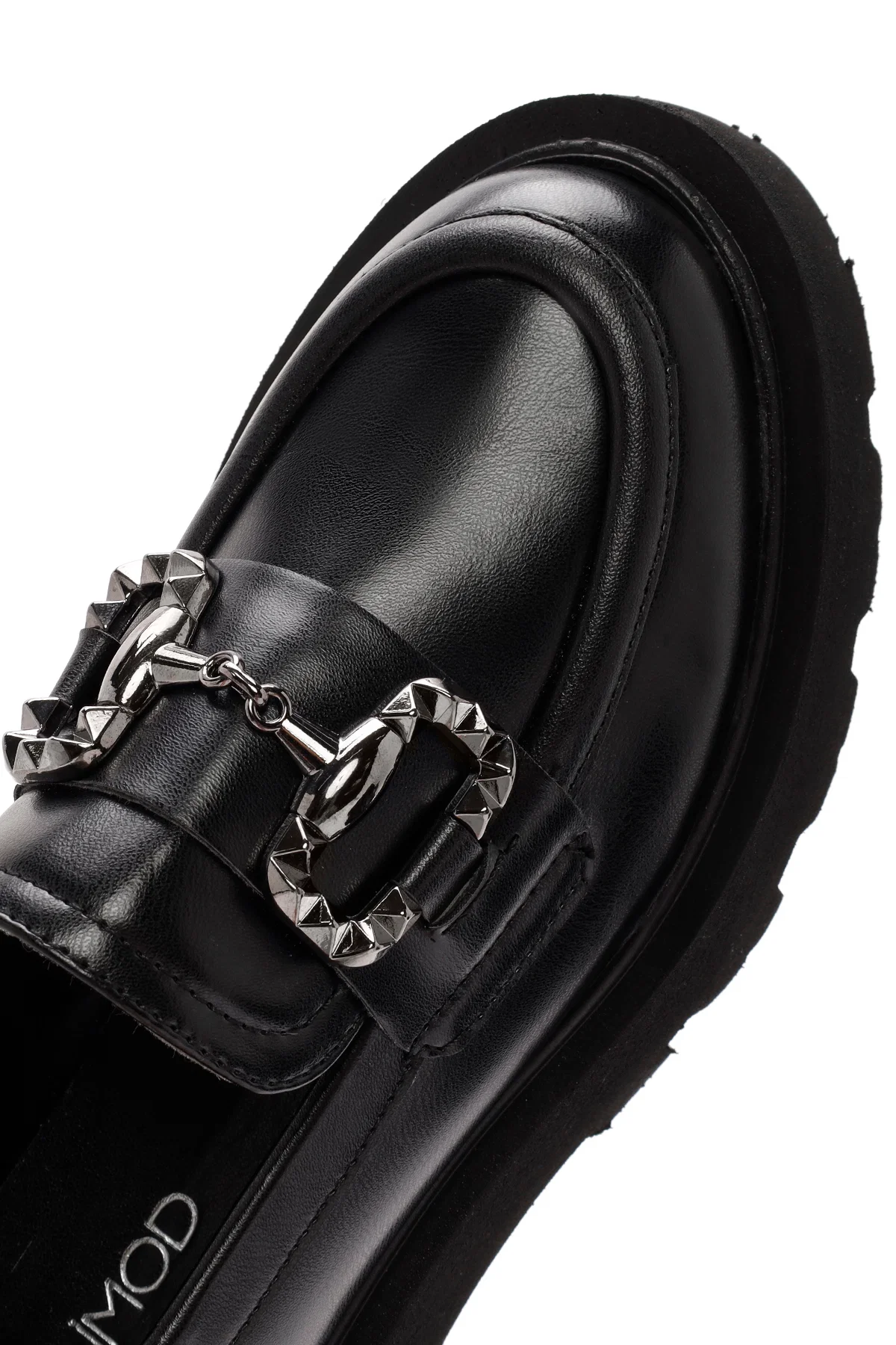 Kadın Siyah Toka Detaylı Maskülen Loafer - Image 9