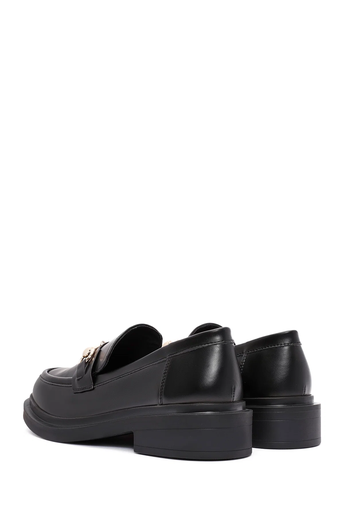 Kadın Siyah Toka Detaylı Maskülen Loafer - Image 5