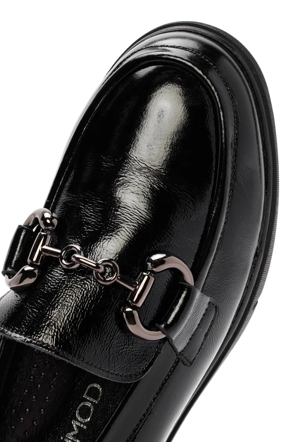 Kadın Siyah Toka Detaylı Rugan Deri Comfort Loafer - Image 9