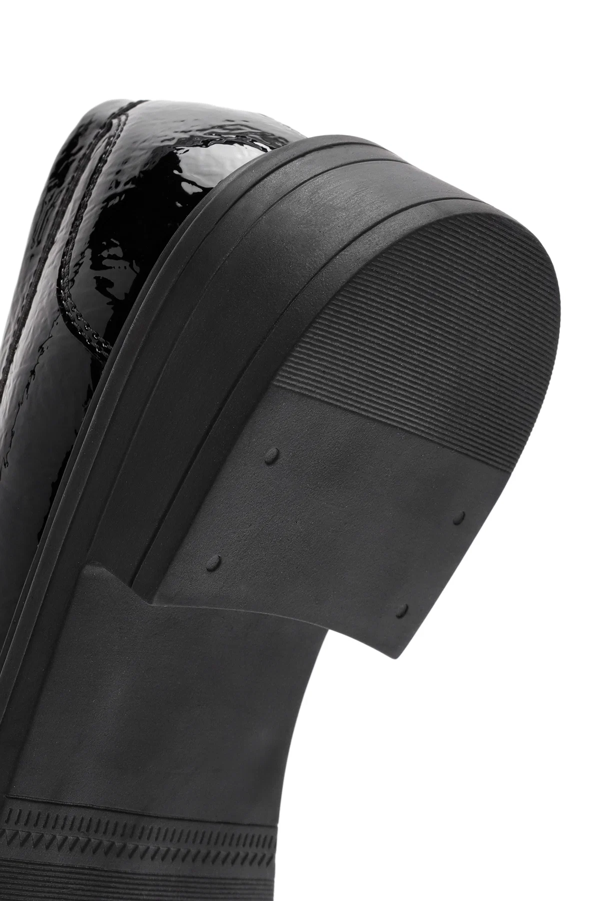 Kadın Siyah Toka Detaylı Rugan Maskülen Loafer - Image 8