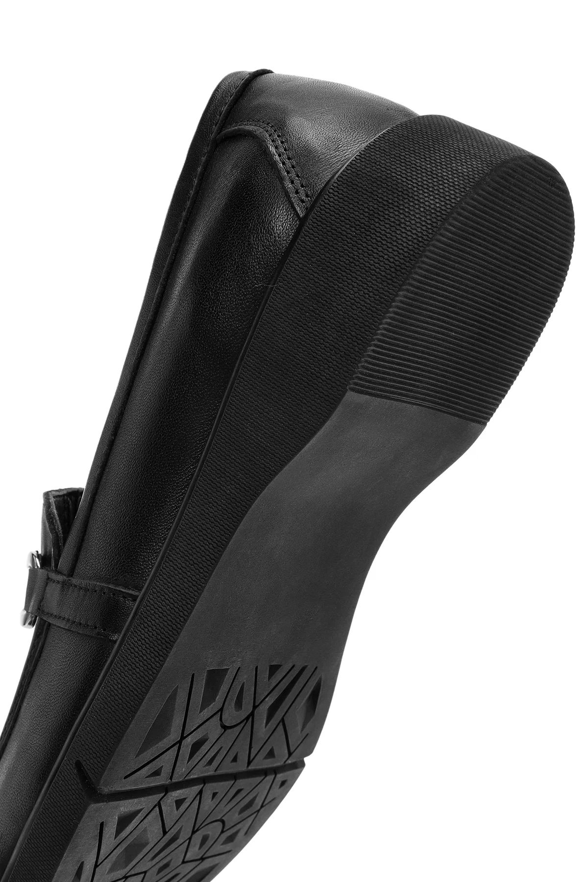 Kadın Siyah Tokalı Deri Comfort Loafer - Image 9