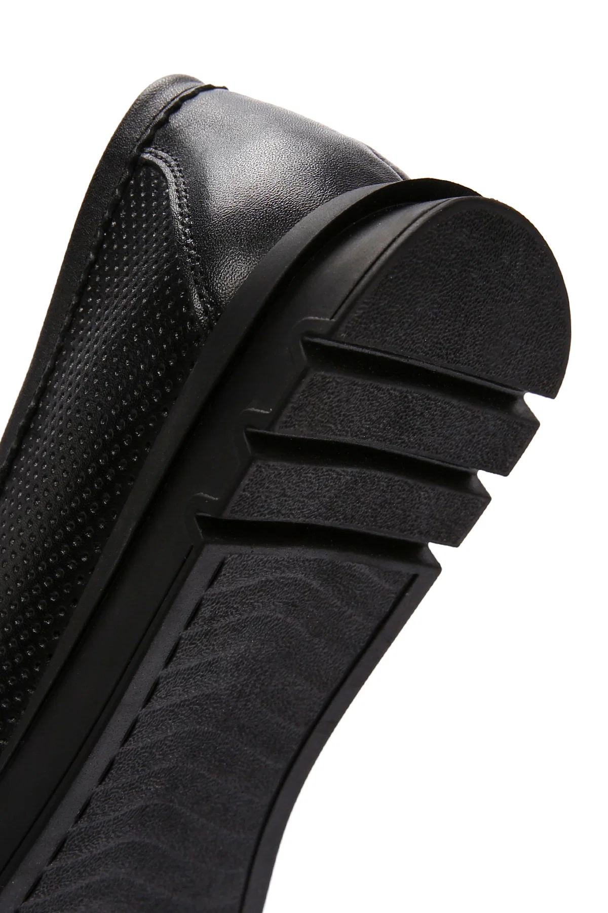 Kadın Siyah Tokalı Deri Comfort Loafer - Image 8