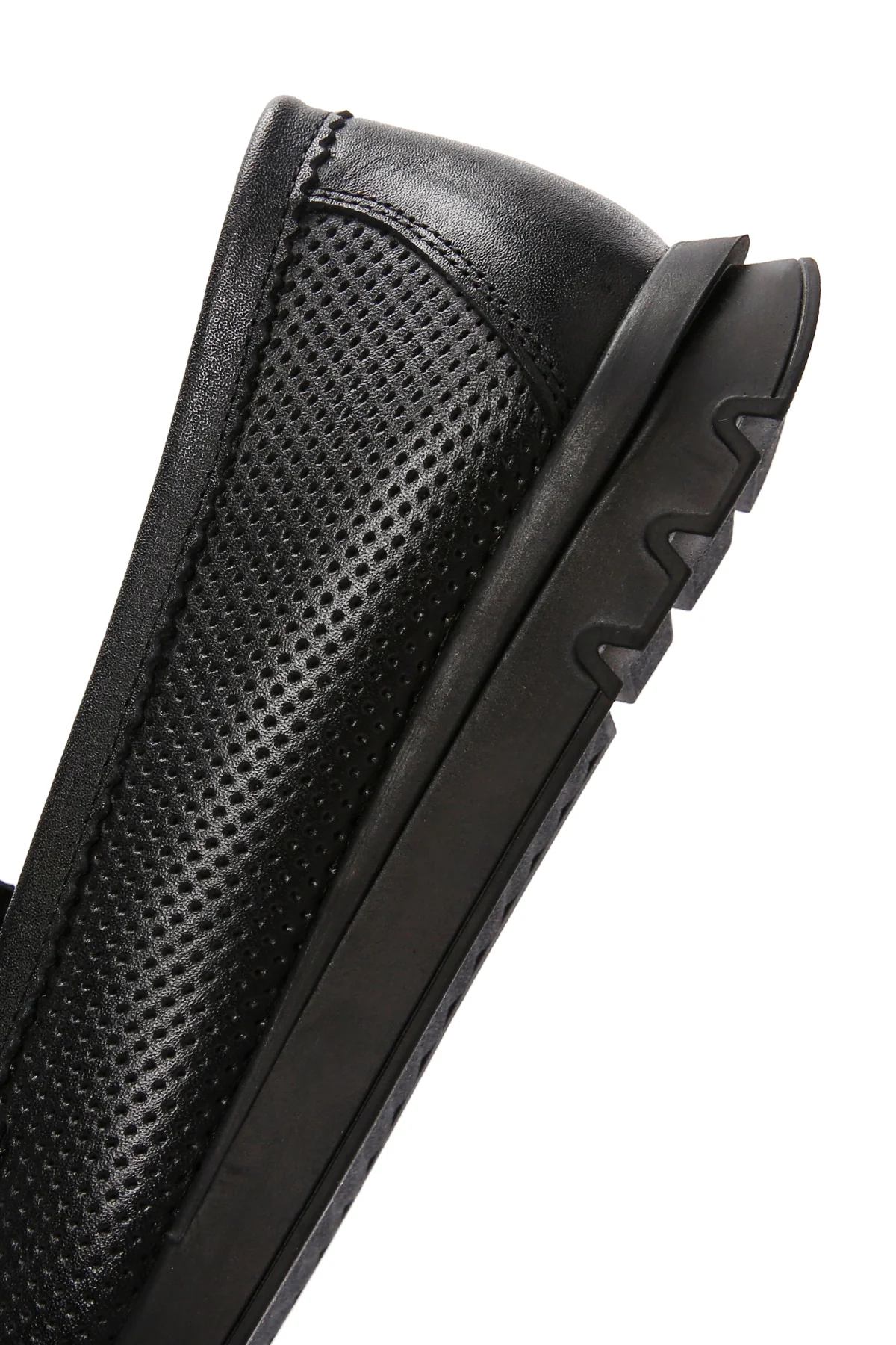 Kadın Siyah Tokalı Deri Comfort Loafer - Image 7