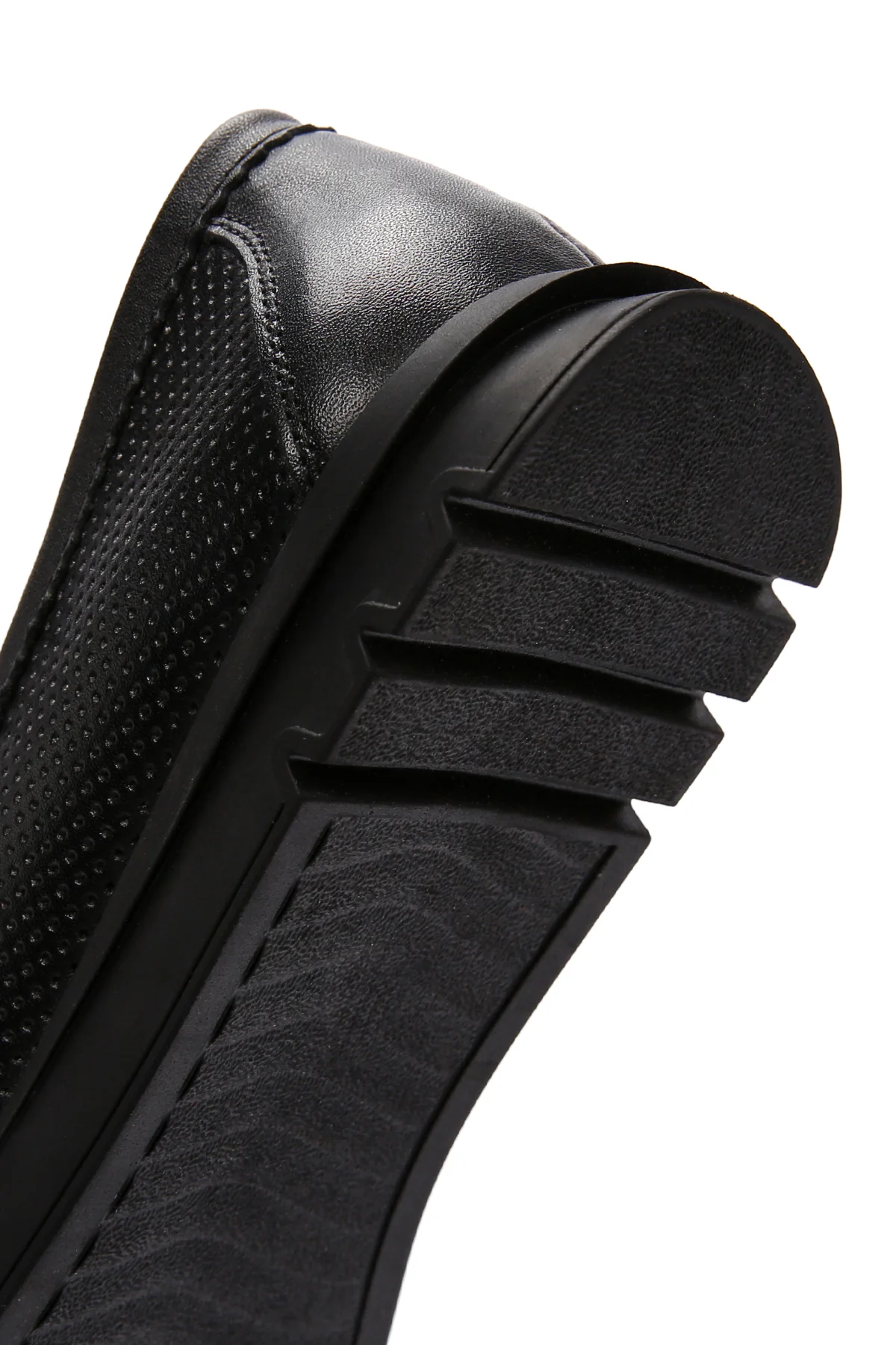 Kadın Siyah Tokalı Deri Comfort Loafer - Image 8