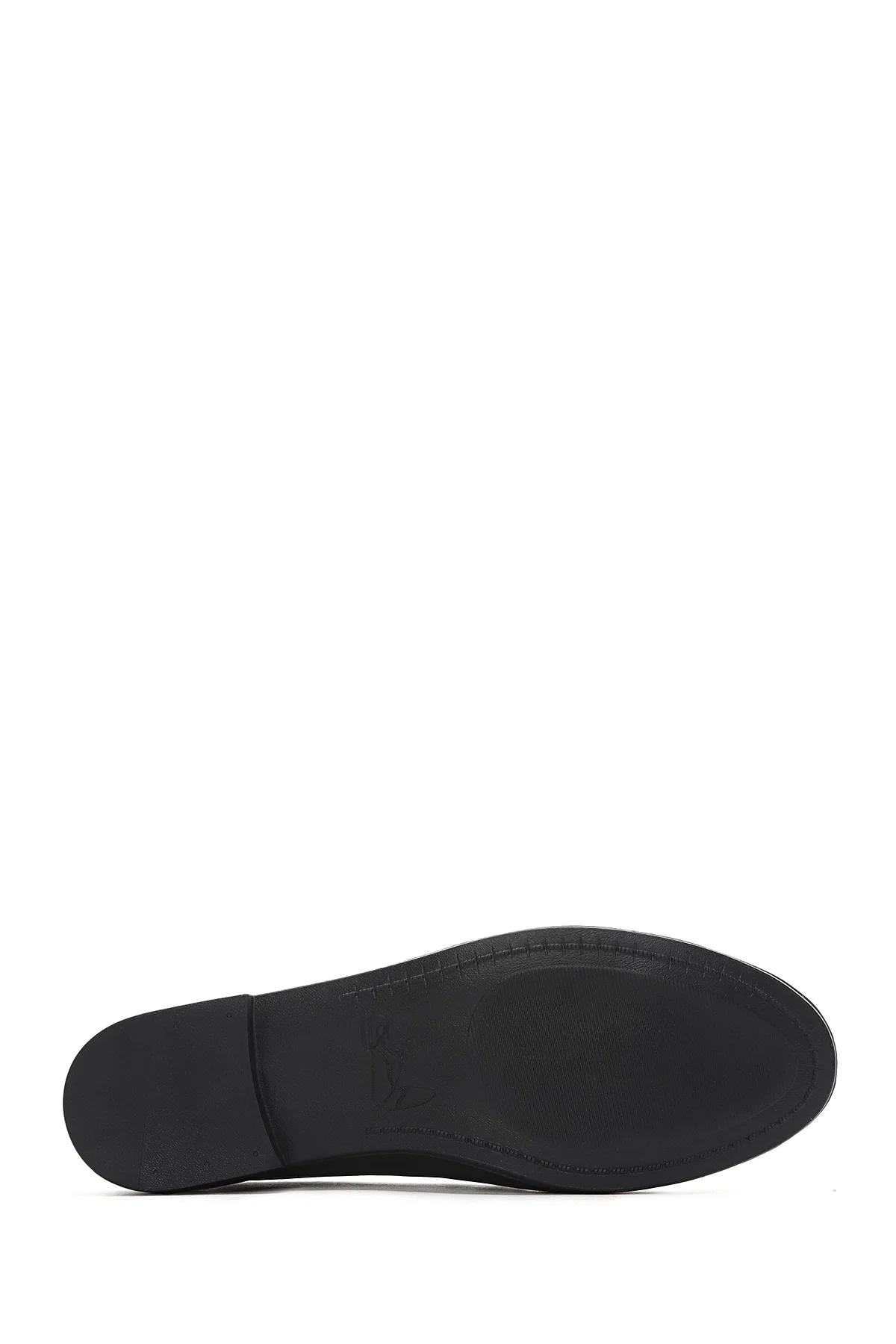 Kadın Siyah Tokalı Deri Loafer - Image 4