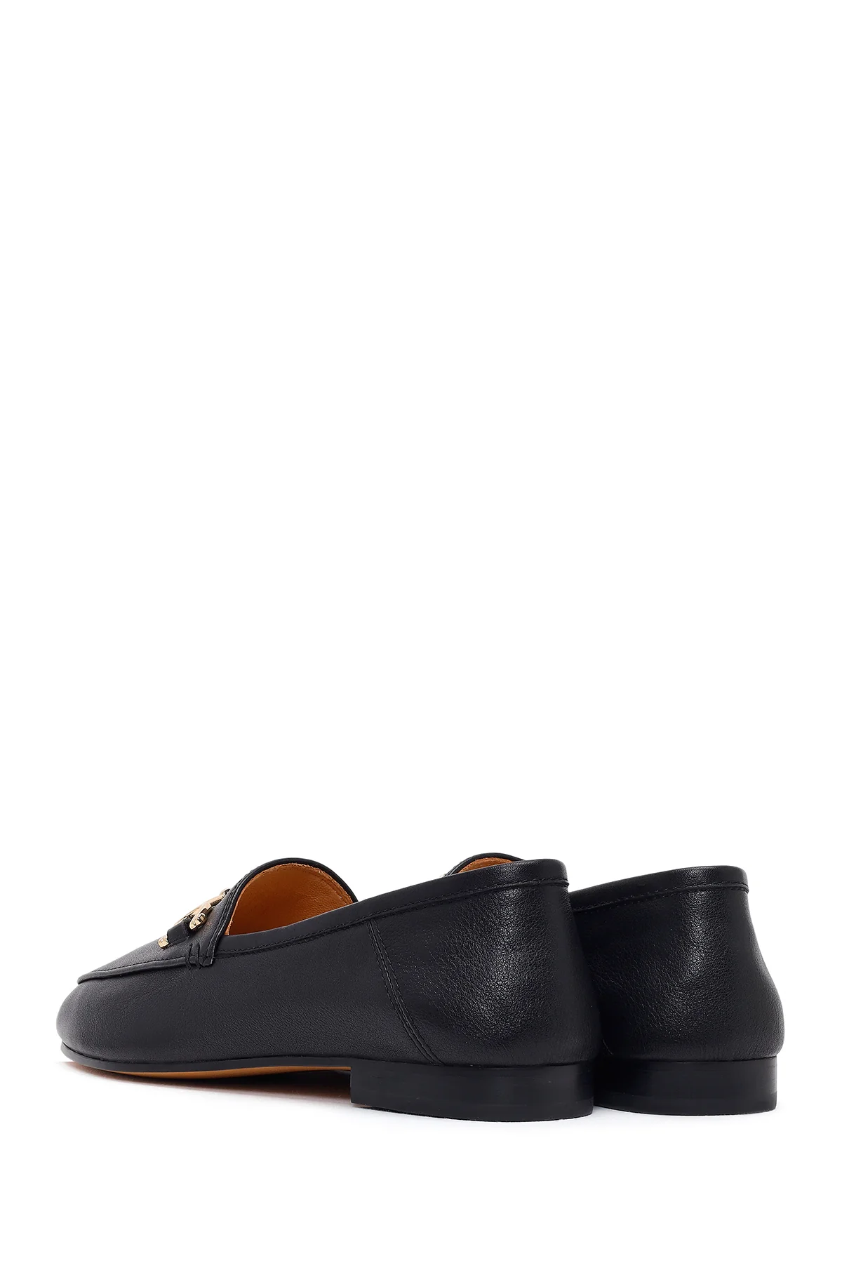 Kadın Siyah Tokalı Deri Loafer - Image 6