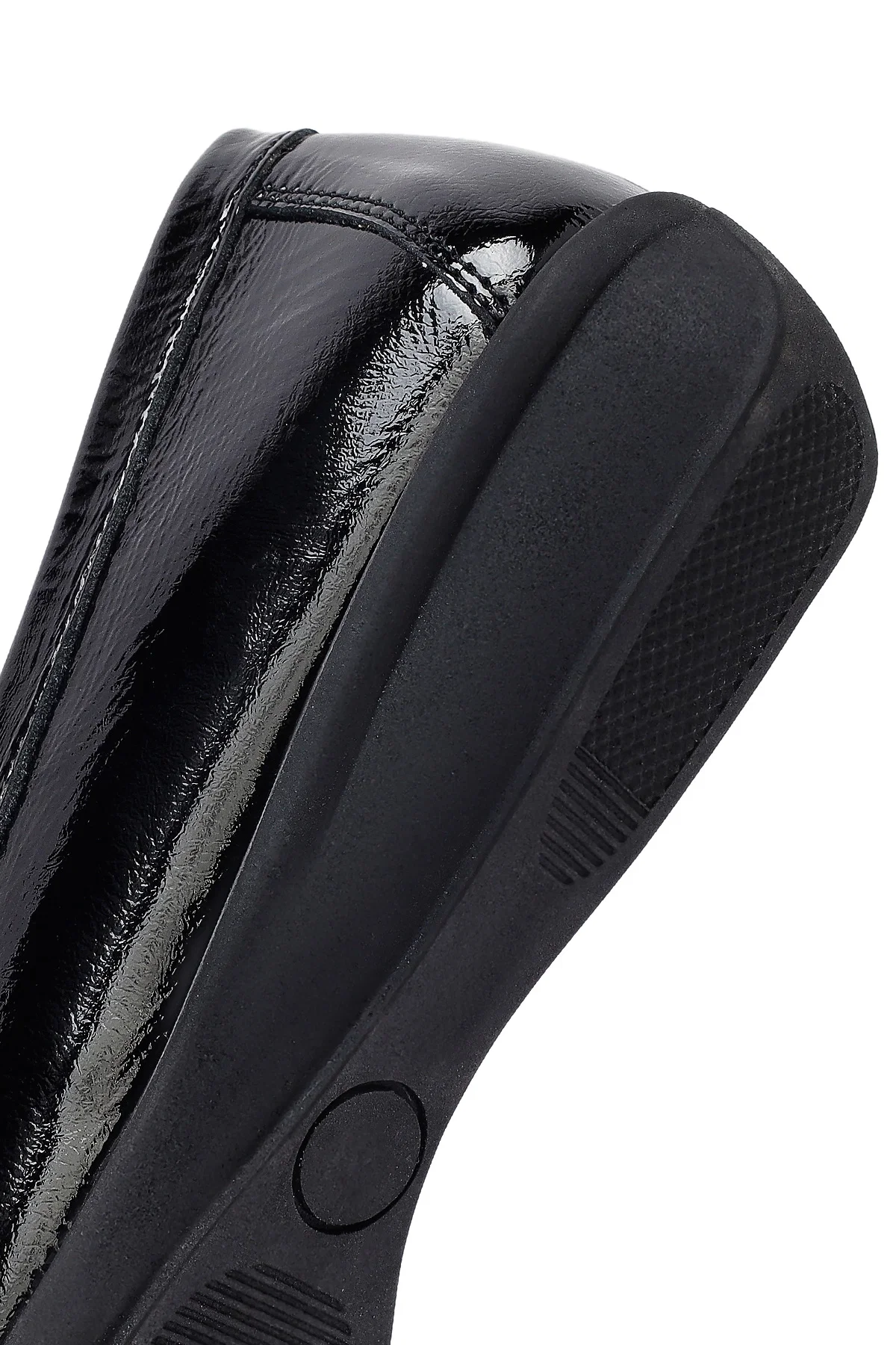 Kadın Siyah Tokalı Deri Maskülen Loafer - Image 8