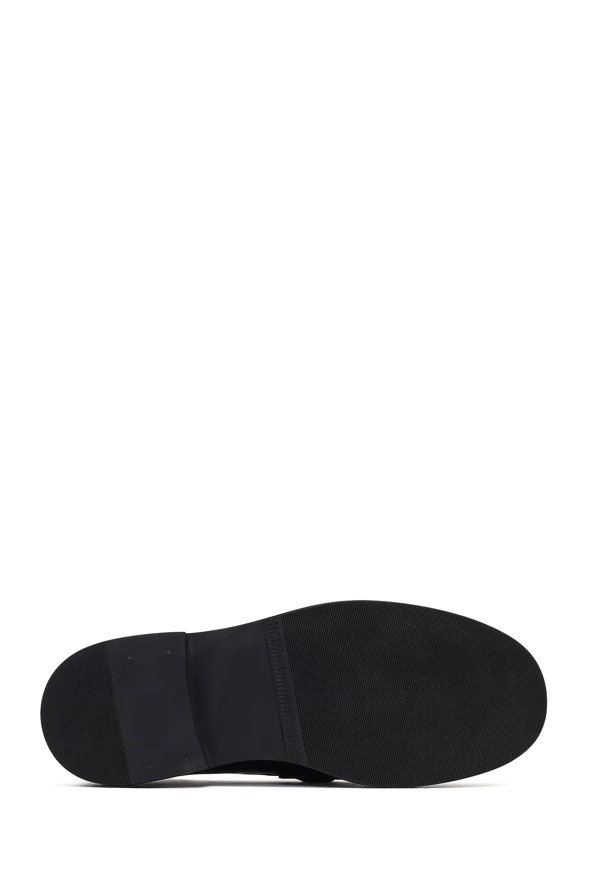 Kadın Siyah Tokalı Deri Maskülen Loafer - Image 4