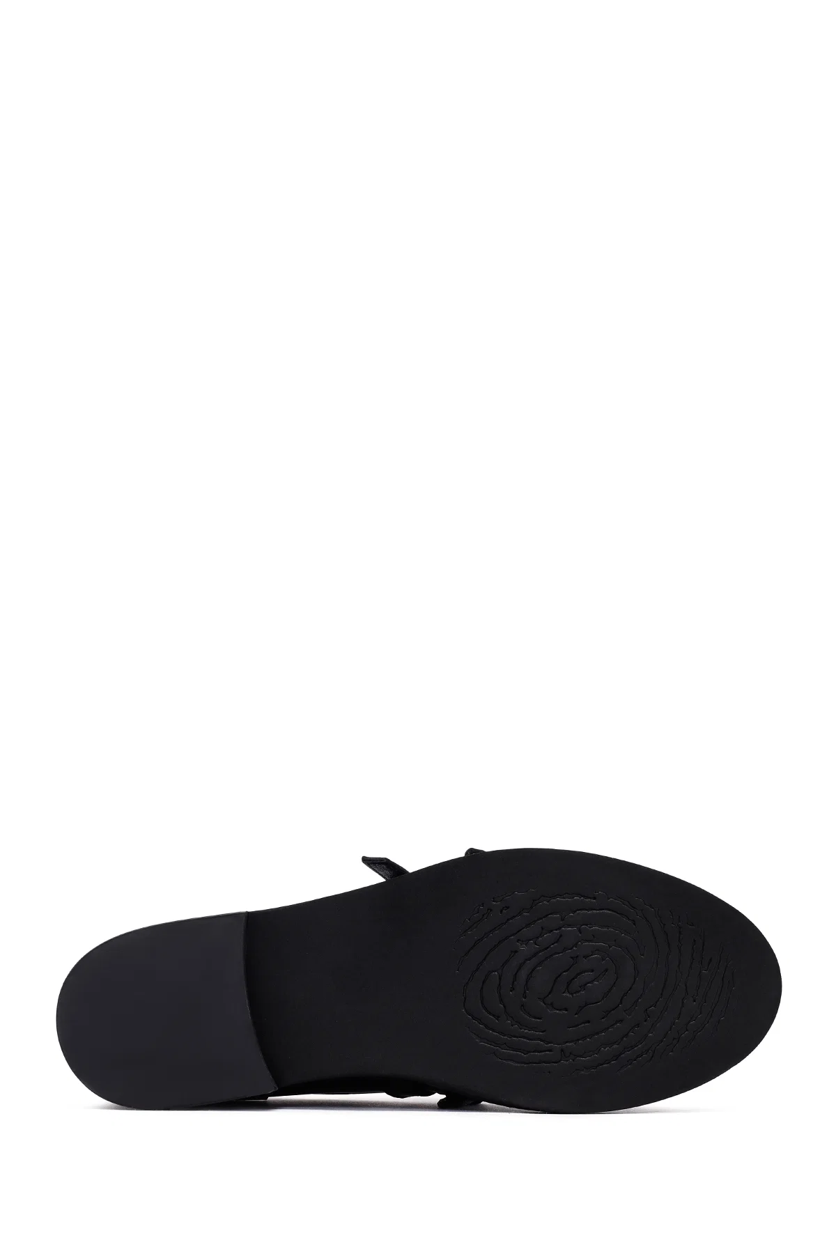 Kadın Siyah Tokalı Deri Maskülen Loafer - Image 6