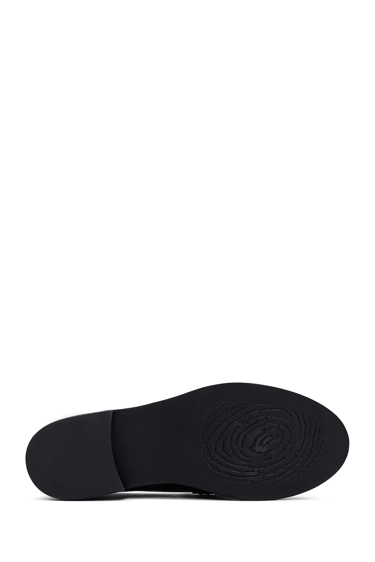 Kadın Siyah Tokalı Deri Maskülen Loafer - Image 4