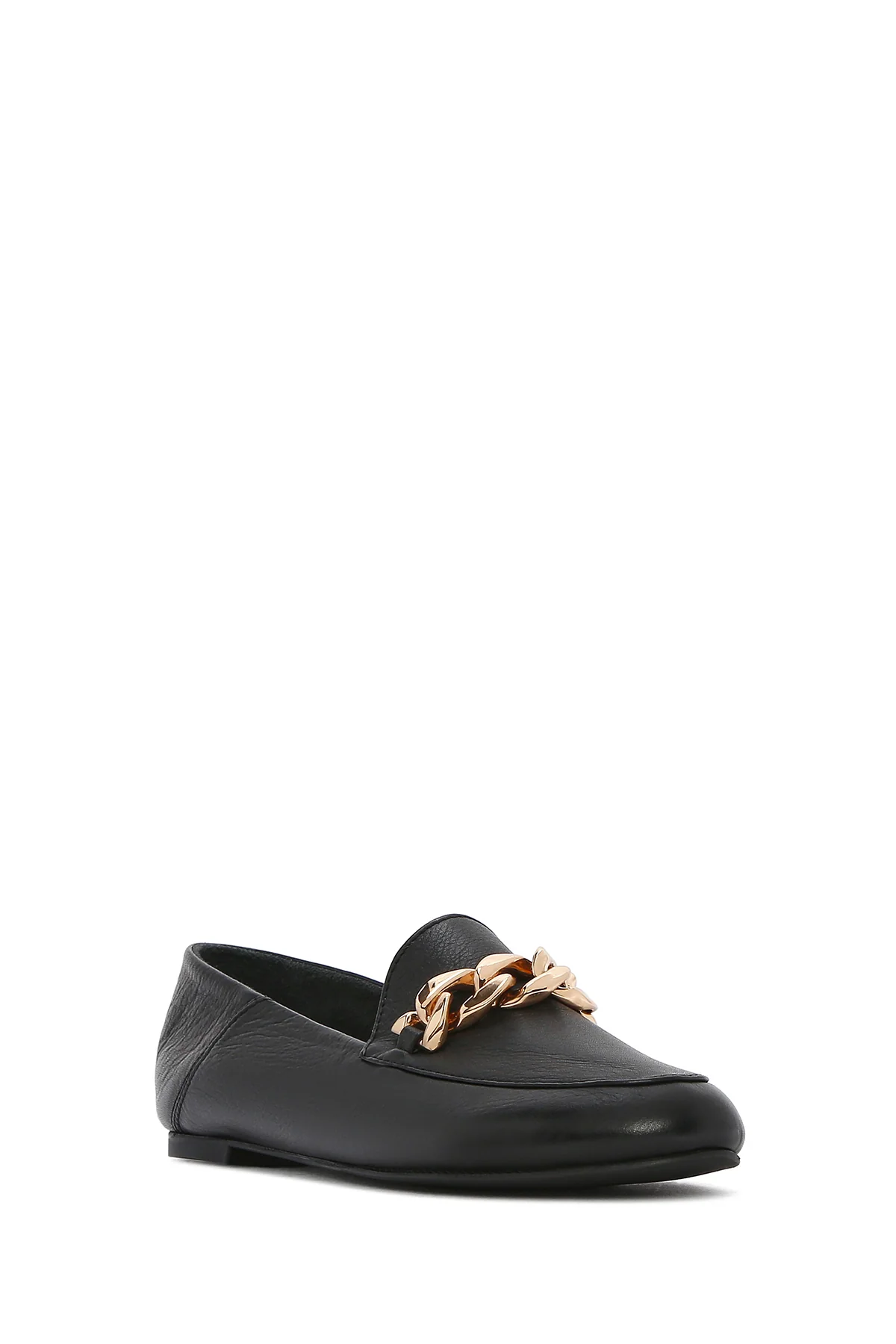 Kadın Siyah Tokalı Deri Maskülen Loafer - Image 7