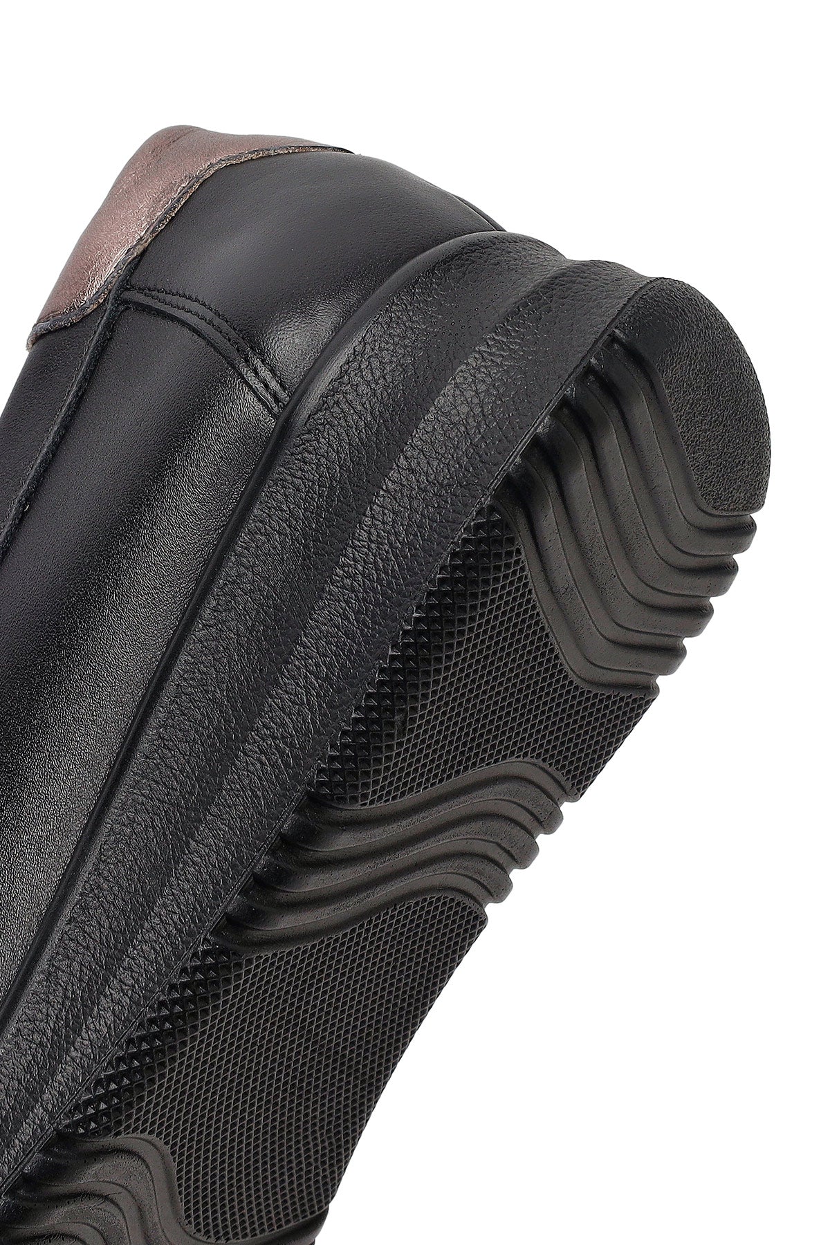 Kadın Siyah Tokalı Dolgu Topuklu Deri Comfort Loafer - Image 8