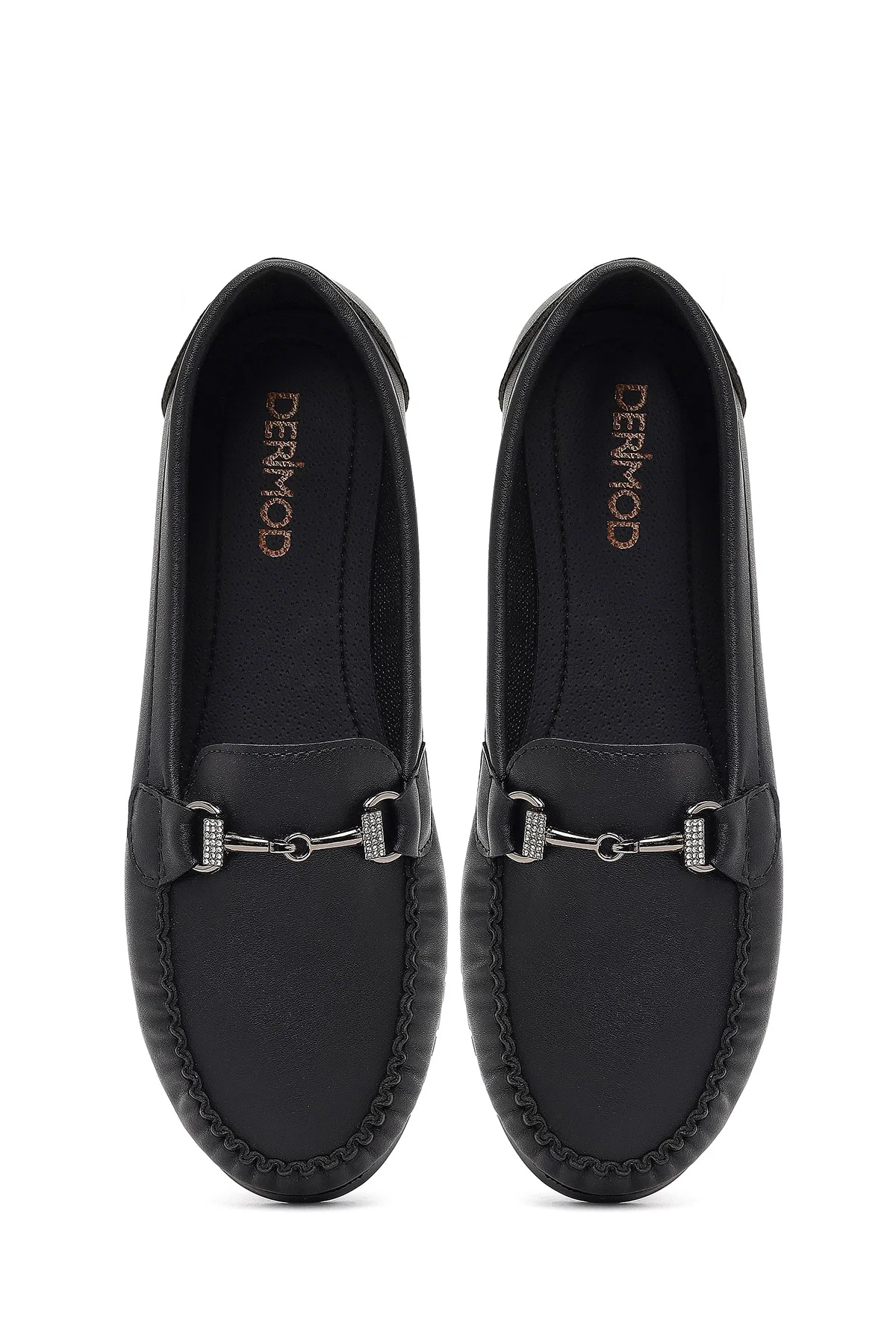Kadın Siyah Tokalı Loafer - Image 7