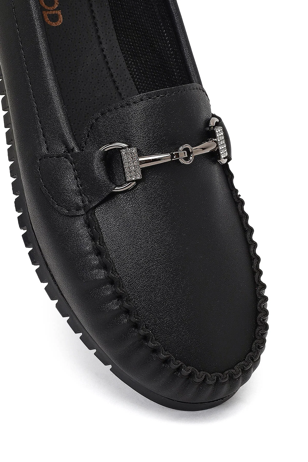Kadın Siyah Tokalı Loafer - Image 9