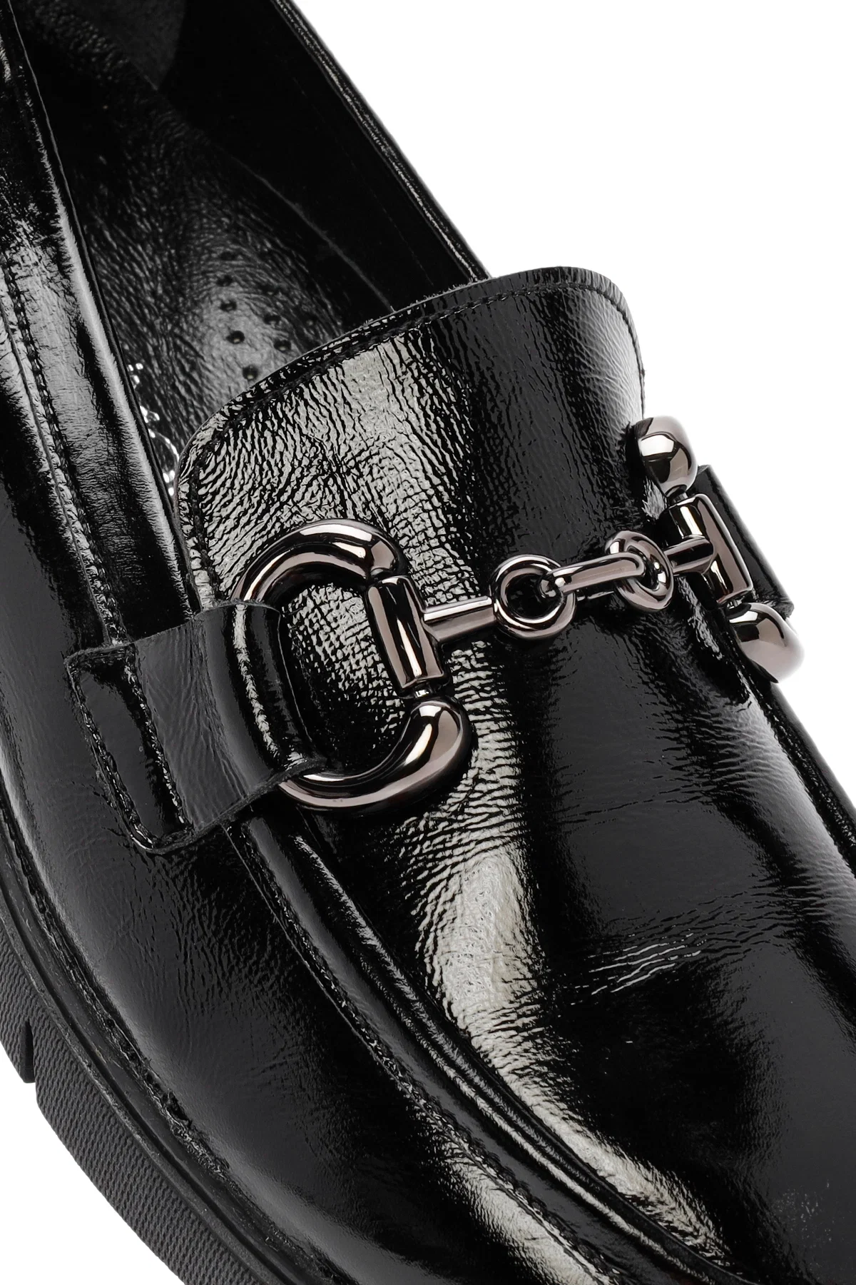 Kadın Siyah Tokalı Rugan Deri Comfort Loafer - Image 10