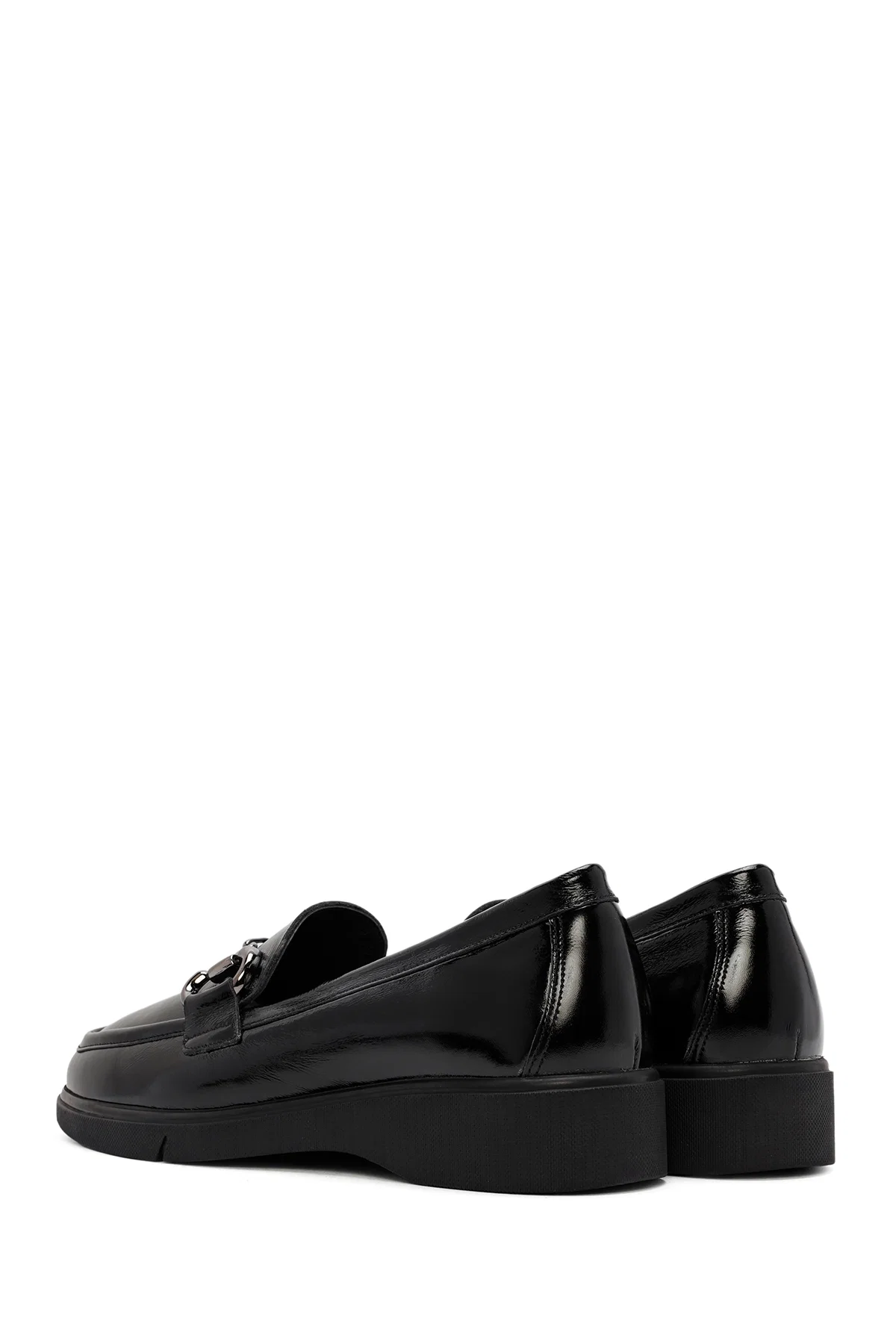 Kadın Siyah Tokalı Rugan Deri Comfort Loafer - Image 5