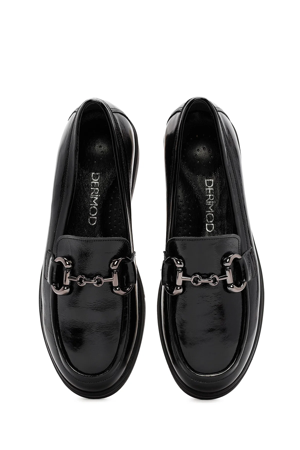 Kadın Siyah Tokalı Rugan Deri Comfort Loafer - Image 7