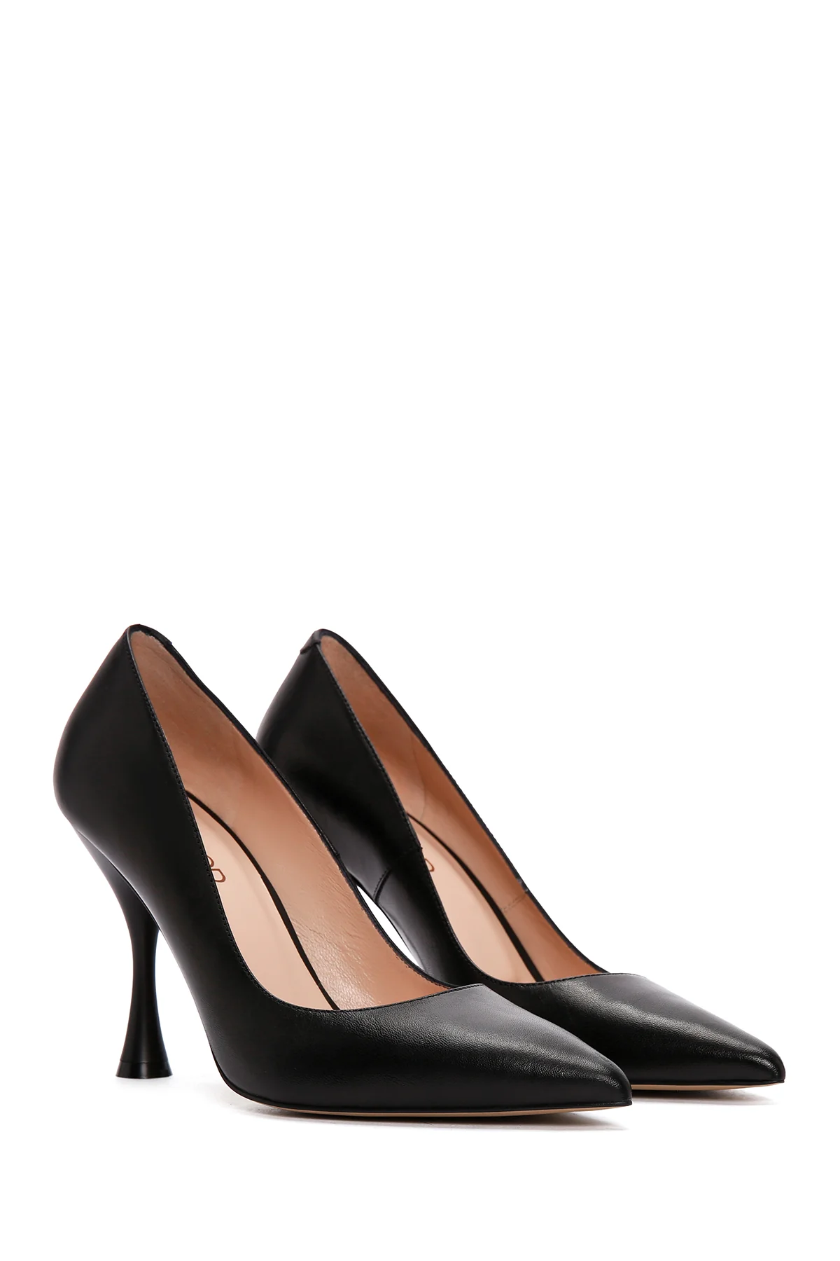 Kadın Siyah Topuklu Deri Stiletto - Image 4