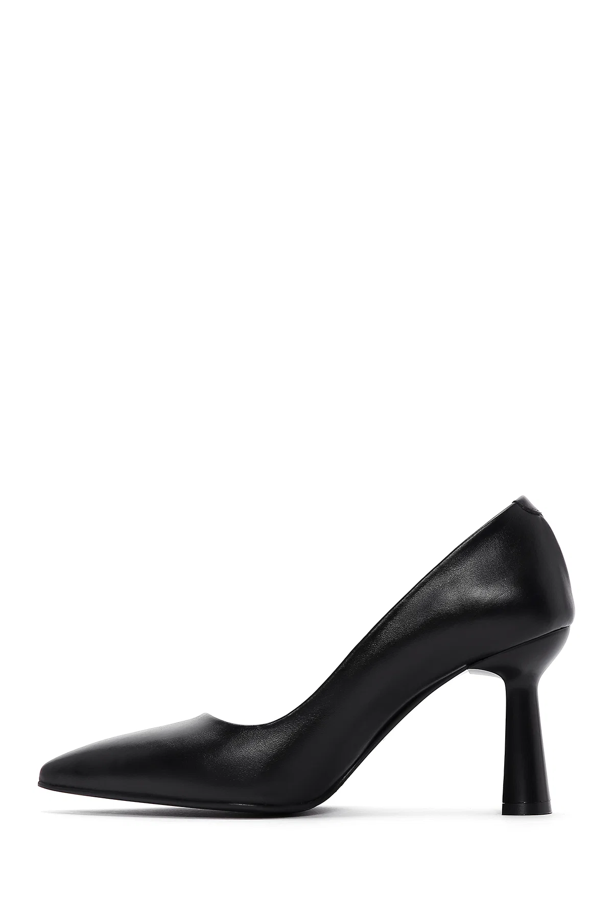 Kadın Siyah Topuklu Deri Stiletto - Image 3